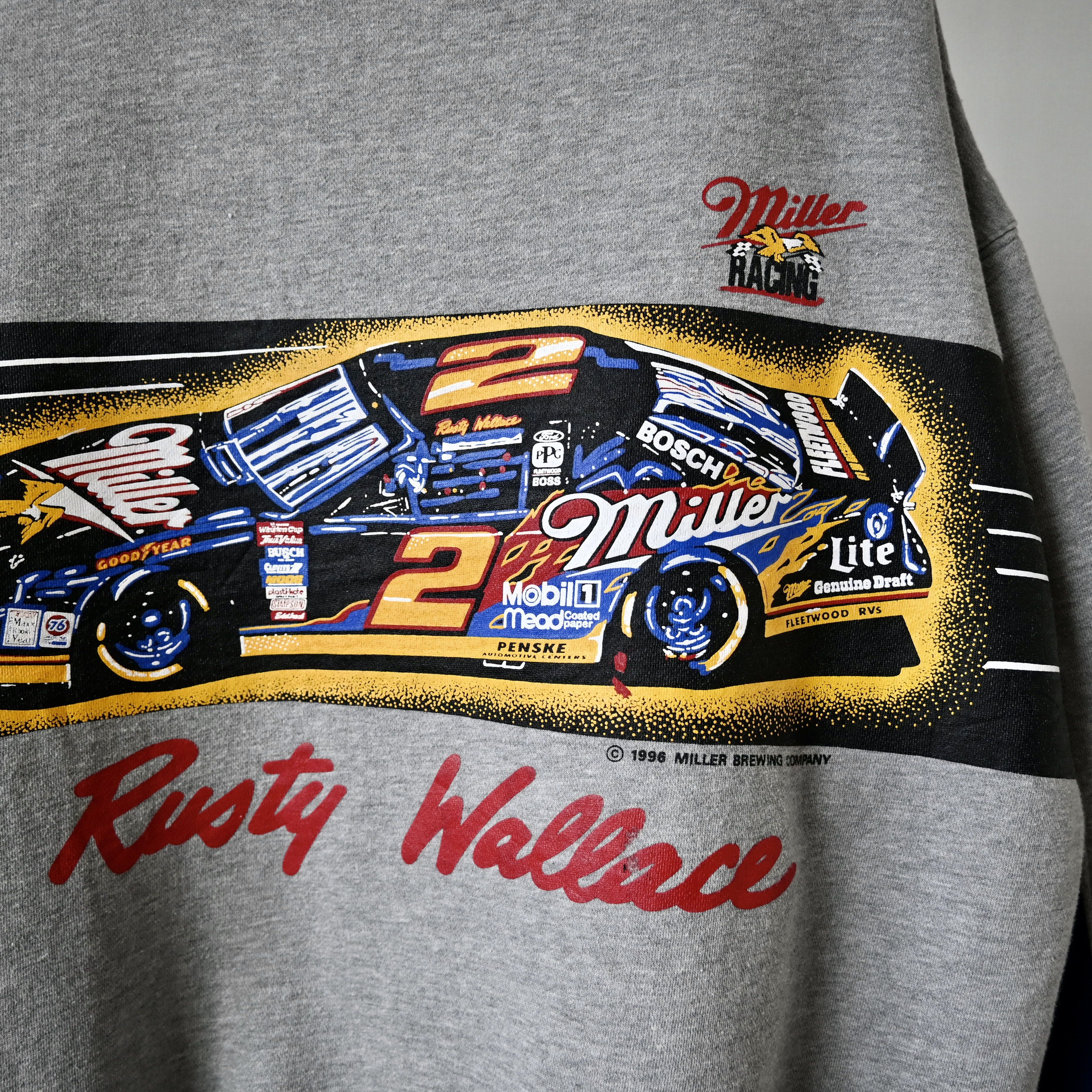 Vintage VTG 1996 Rusty Wallace x miller beer official sweatshirt Size US XL / EU 56 / 4 - 4 Thumbnail