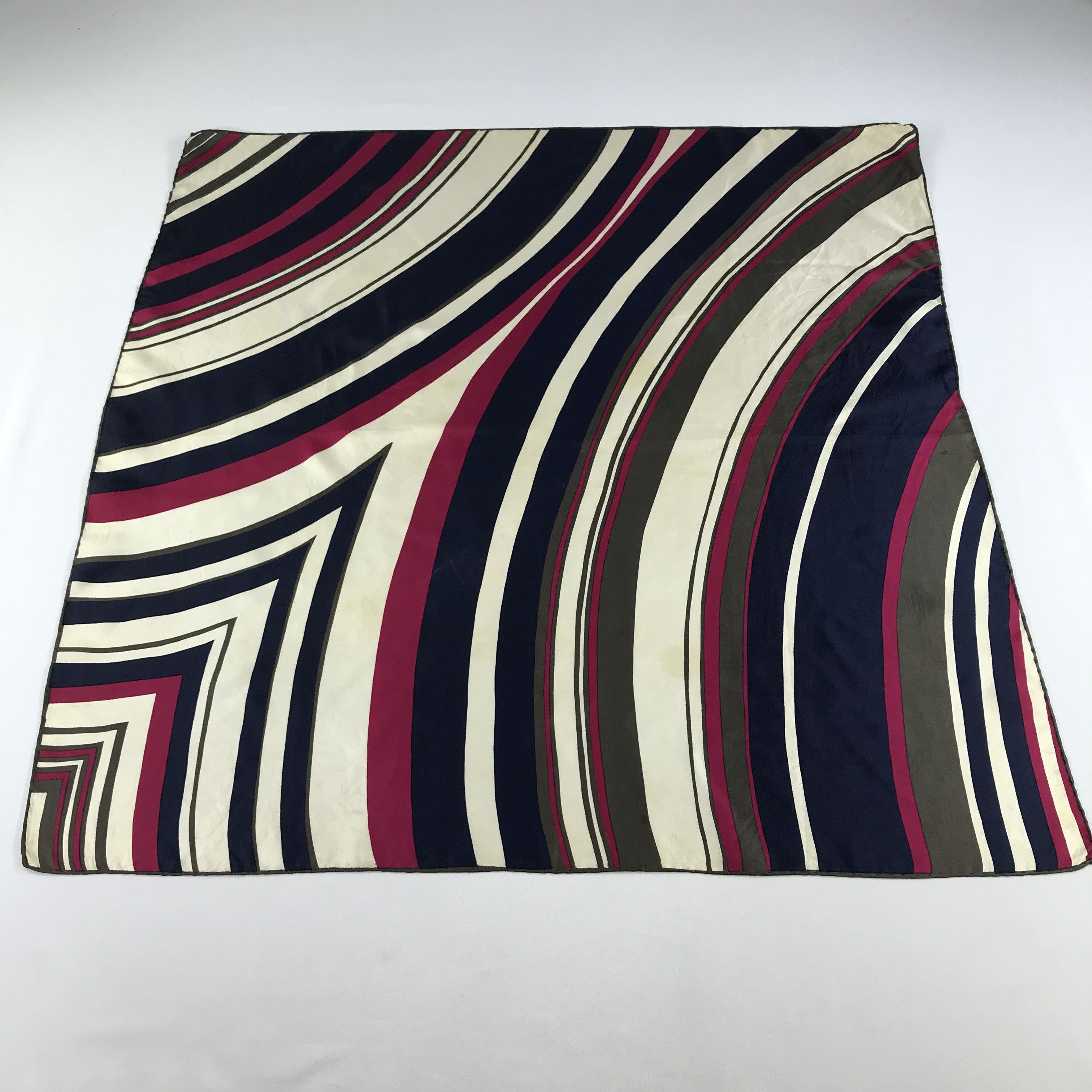 Vintage Vintage Abstract Design Hand Rolled Silk Scarf M189 Size ONE SIZE - 2 Thumbnail