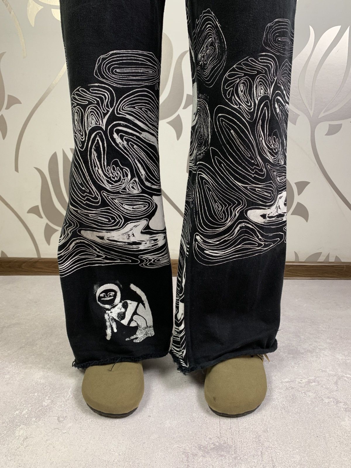 Drain Gang Archive Claire Barrow Flared Jeans Size 27" / US 4 / IT 40 - 4 Thumbnail