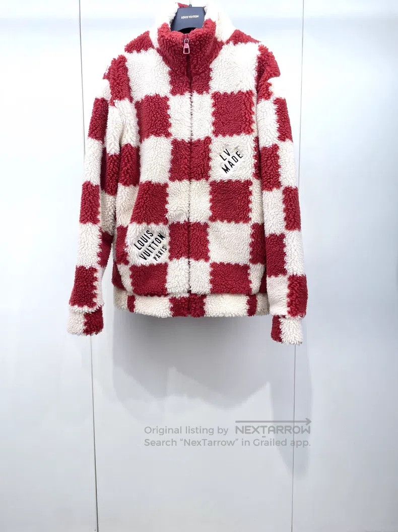 Louis Vuitton Louis Vuitton 22 red and white checkerboard teddy jacket Size US XXL / EU 58 / 5 - 1 Thumbnail
