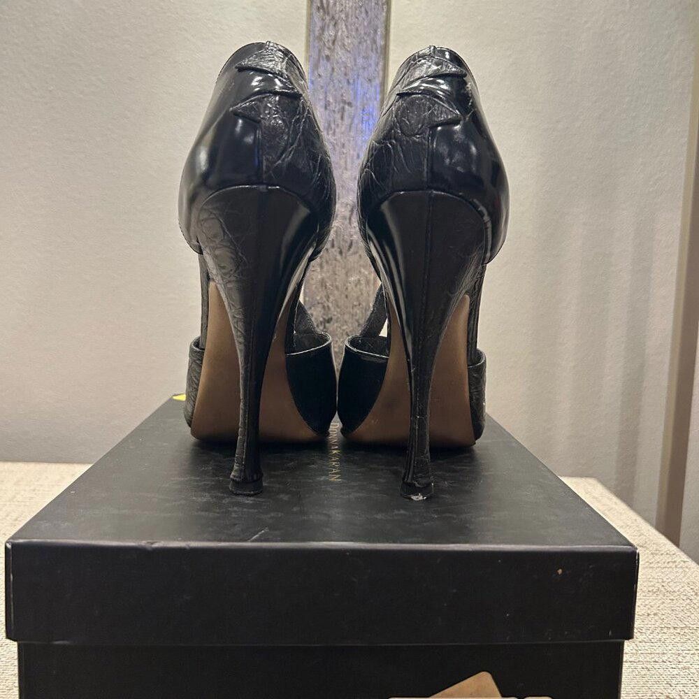 Donna Karan DK Collection Croc Embossed & Patent Leather Stiletto Size US 9 / IT 39 - 5 Thumbnail
