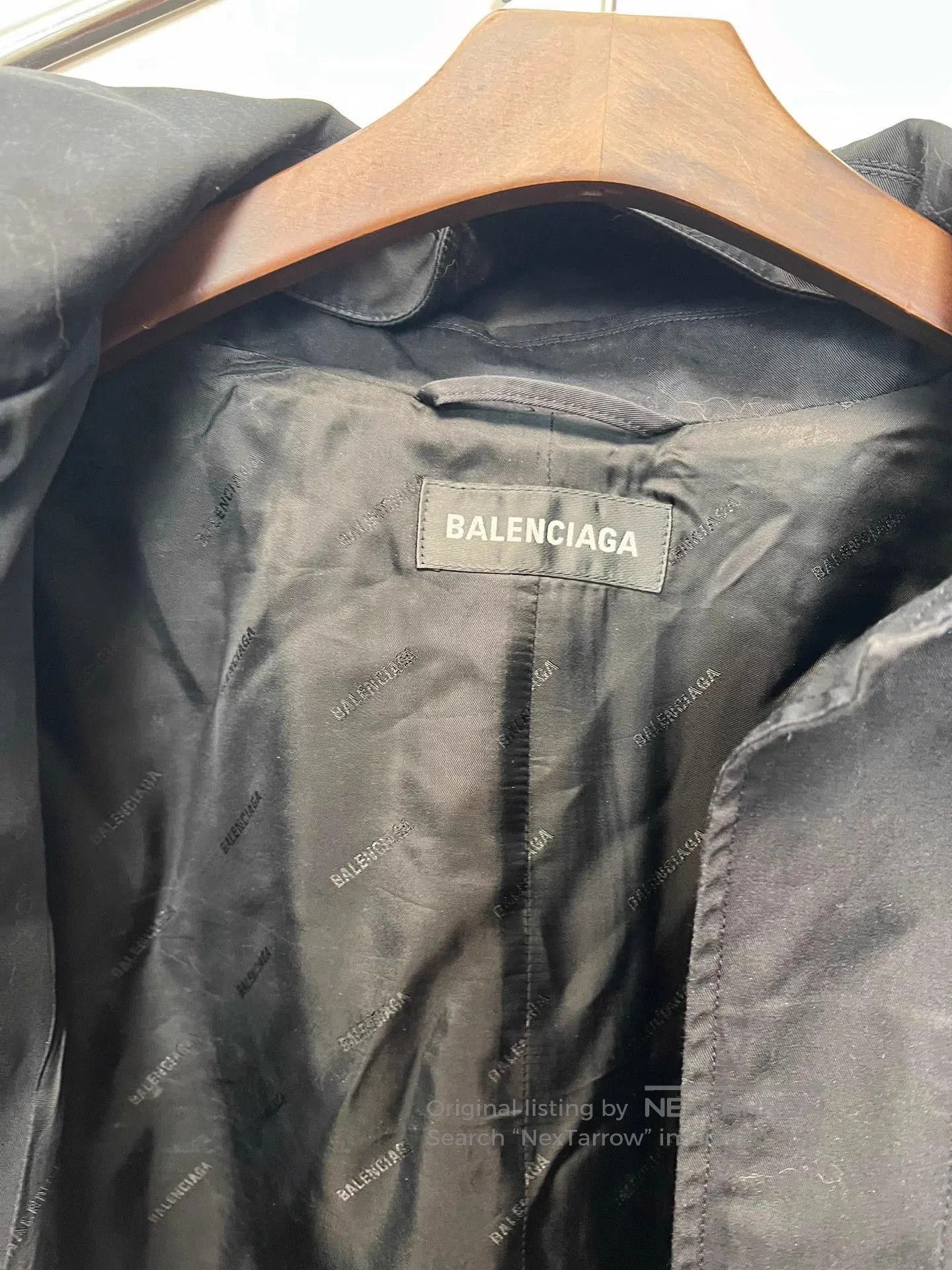 Balenciaga Black Long Coat with Collar and Pockets. Size US S / EU 44-46 / 1 - 8 Thumbnail