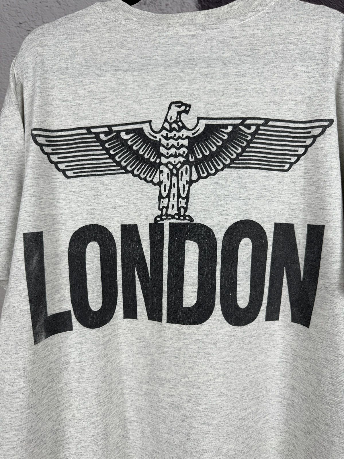 Boy London Hanes Boy London Vintage 90s grey big logo tee shirt Size US XL / EU 56 / 4 - 14 Thumbnail