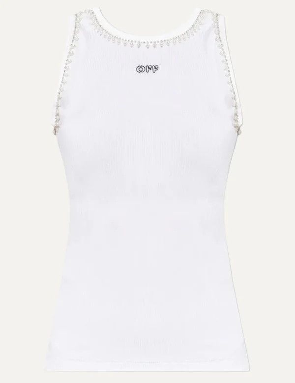 o1y1225 Logo Crop Top in White