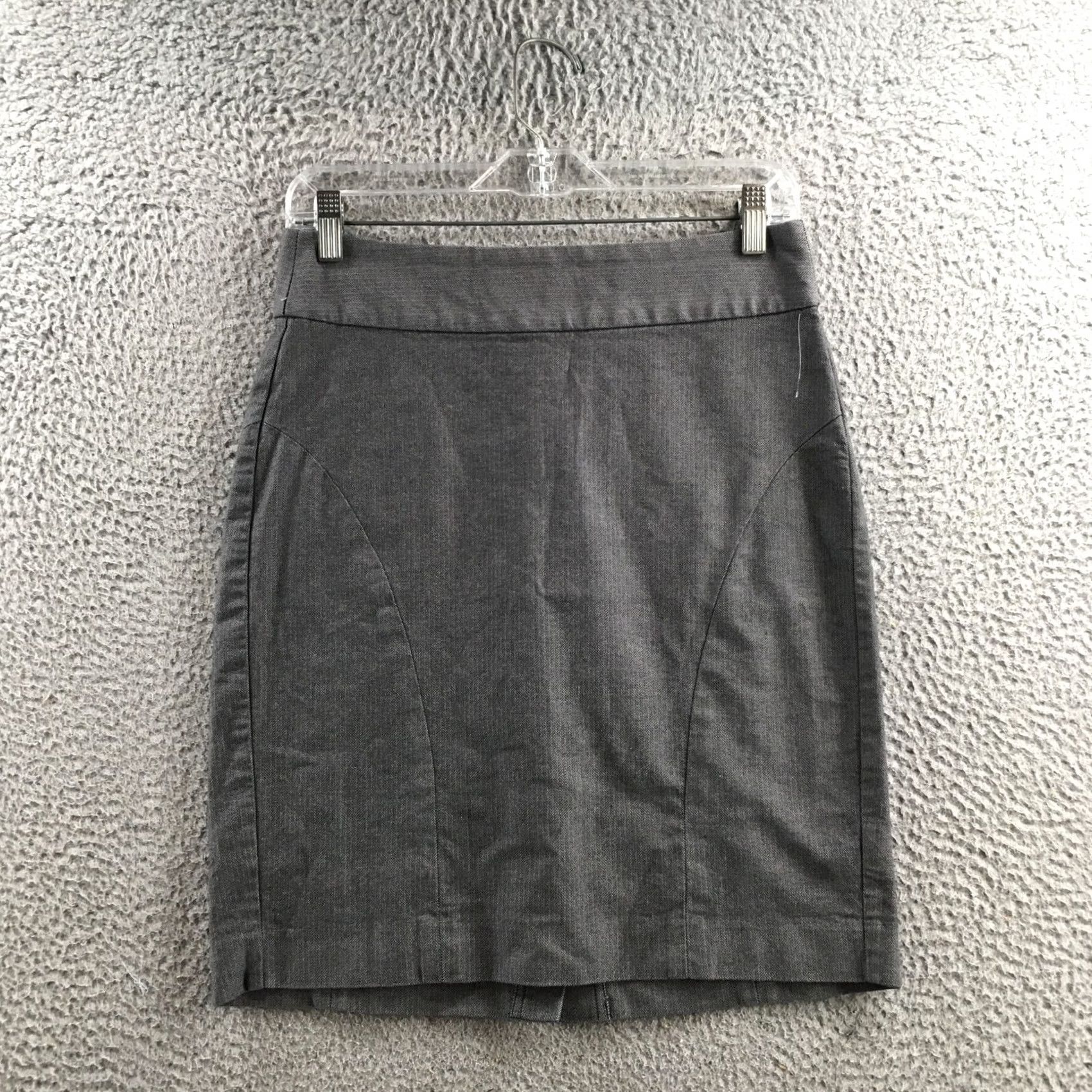 Banana Republic Banana Republic Skirt Womens 4 Gray Cotton Blend Flat Front Straight & Pencil Knee Length Casual Business Mens Womens Girls? Size 27" / US 4 / IT 40 - 2 Thumbnail
