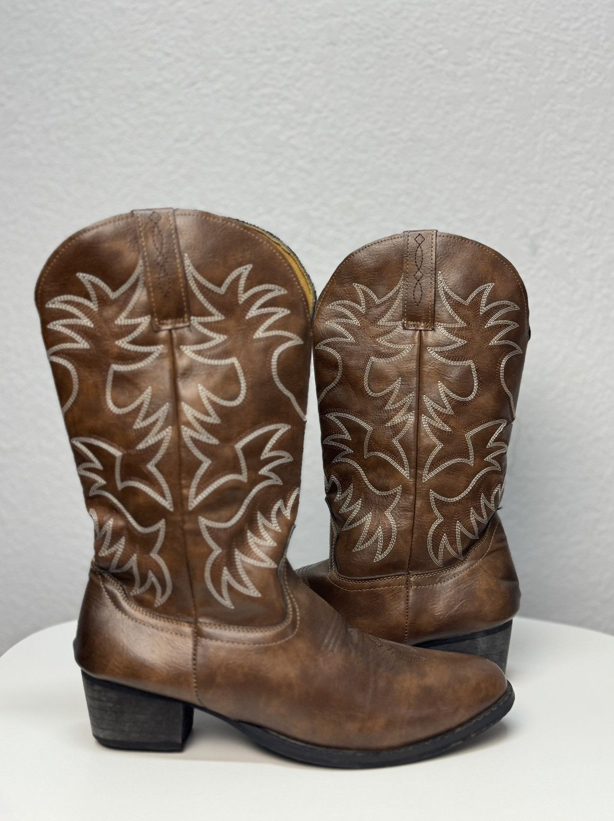 Western Rise Vintage Leather Boots Hight Western Cowboy Rick Owens Opium Size US 9 / EU 42 - 3 Thumbnail