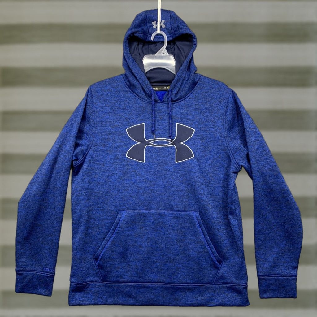 Under Armour Under Armour Mens Hooded Sweatshirt Logo Hoodie Blue Logo Size M Loose Fit Hoodie Mens Blues Logo Pullover Front View Art Wear Size US M / EU 48-50 / 2 - 1 Thumbnail