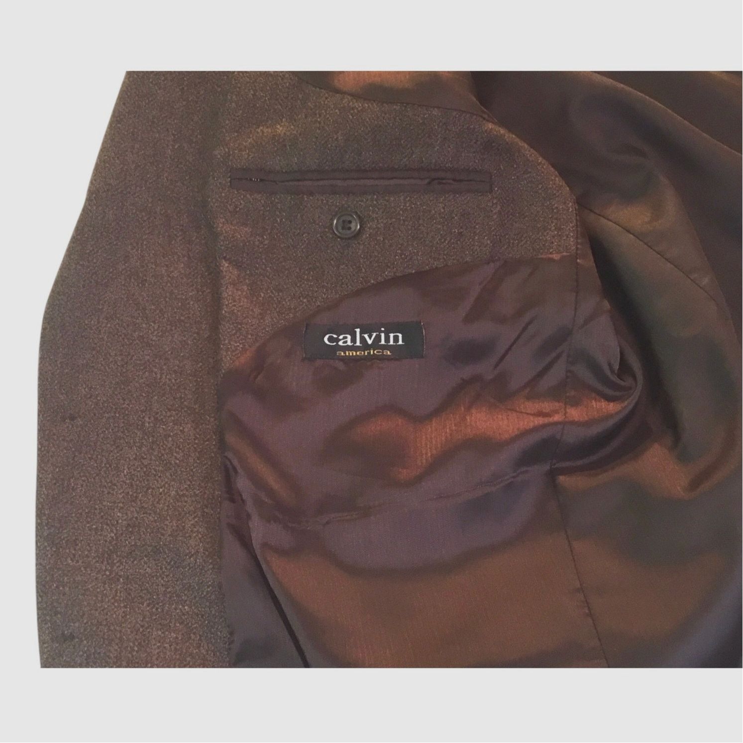 Other Calvin America Brown Herringbone Wool Sport Coat Size US M / EU 48-50 / 2 - 14 Thumbnail