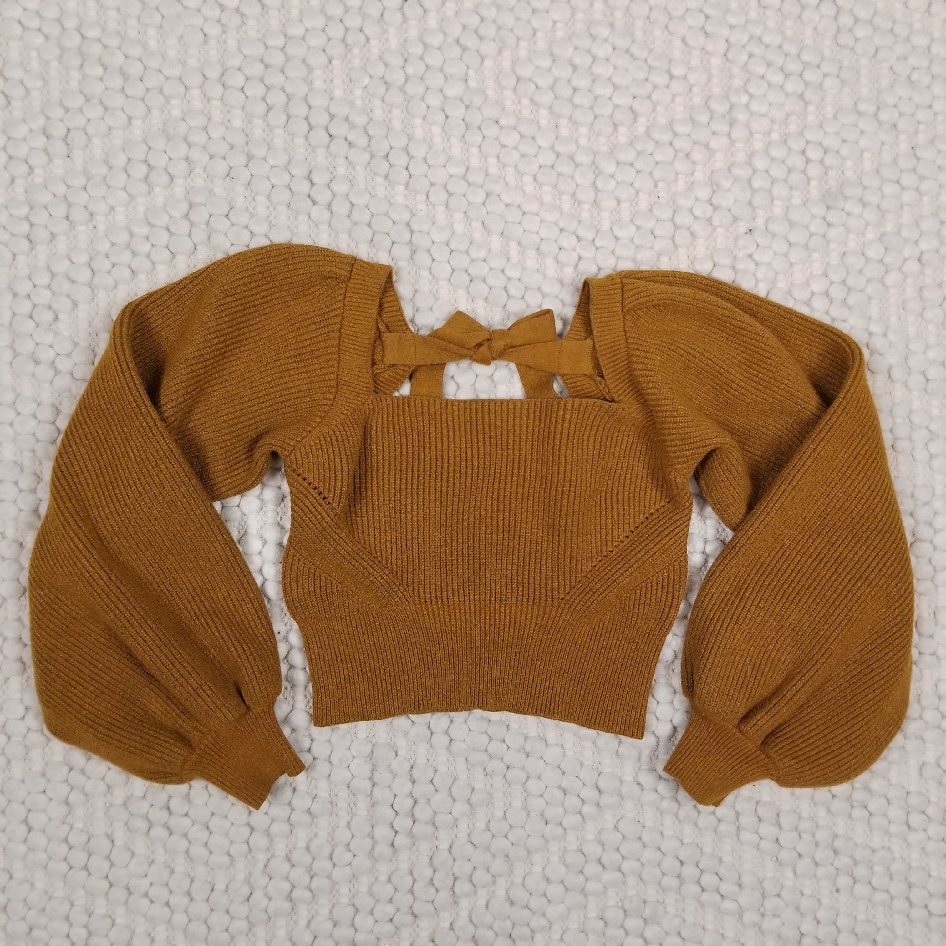 MINKPINK Vayu Bow Back Balloon Sleeve Crop Sweater Size M / US 6-8 / IT 42-44 - 6 Thumbnail