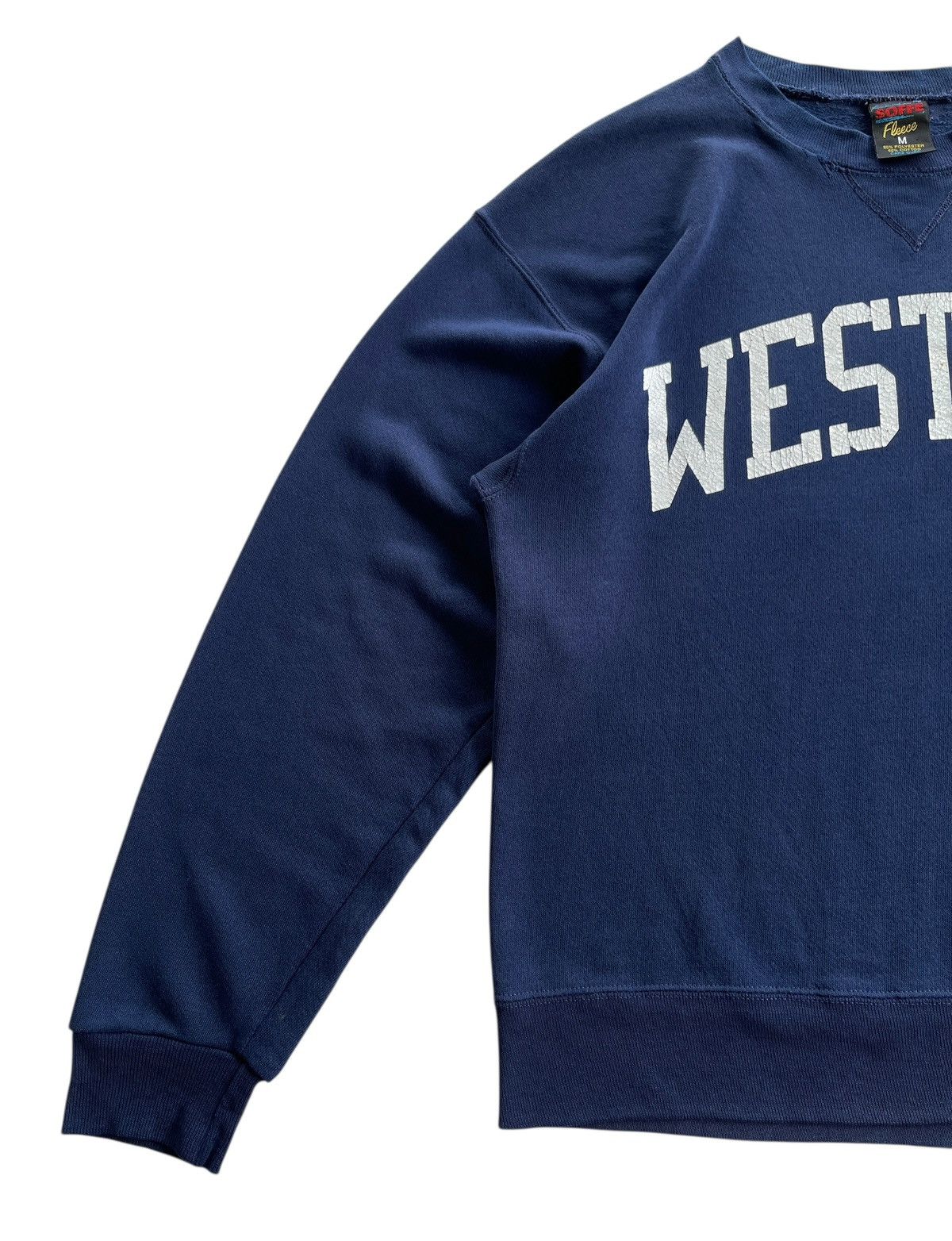 Vintage 90s Soffe Western Distressed Navy Blue Sweatshirt Size US M / EU 48-50 / 2 - 3 Thumbnail