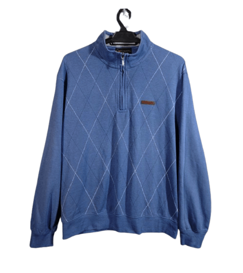 Gianni Valentino ARCHIVAL GIANNI VALENTINO Italy Argyle Quarter-Zip Size US L / EU 52-54 / 3 - 2 Thumbnail