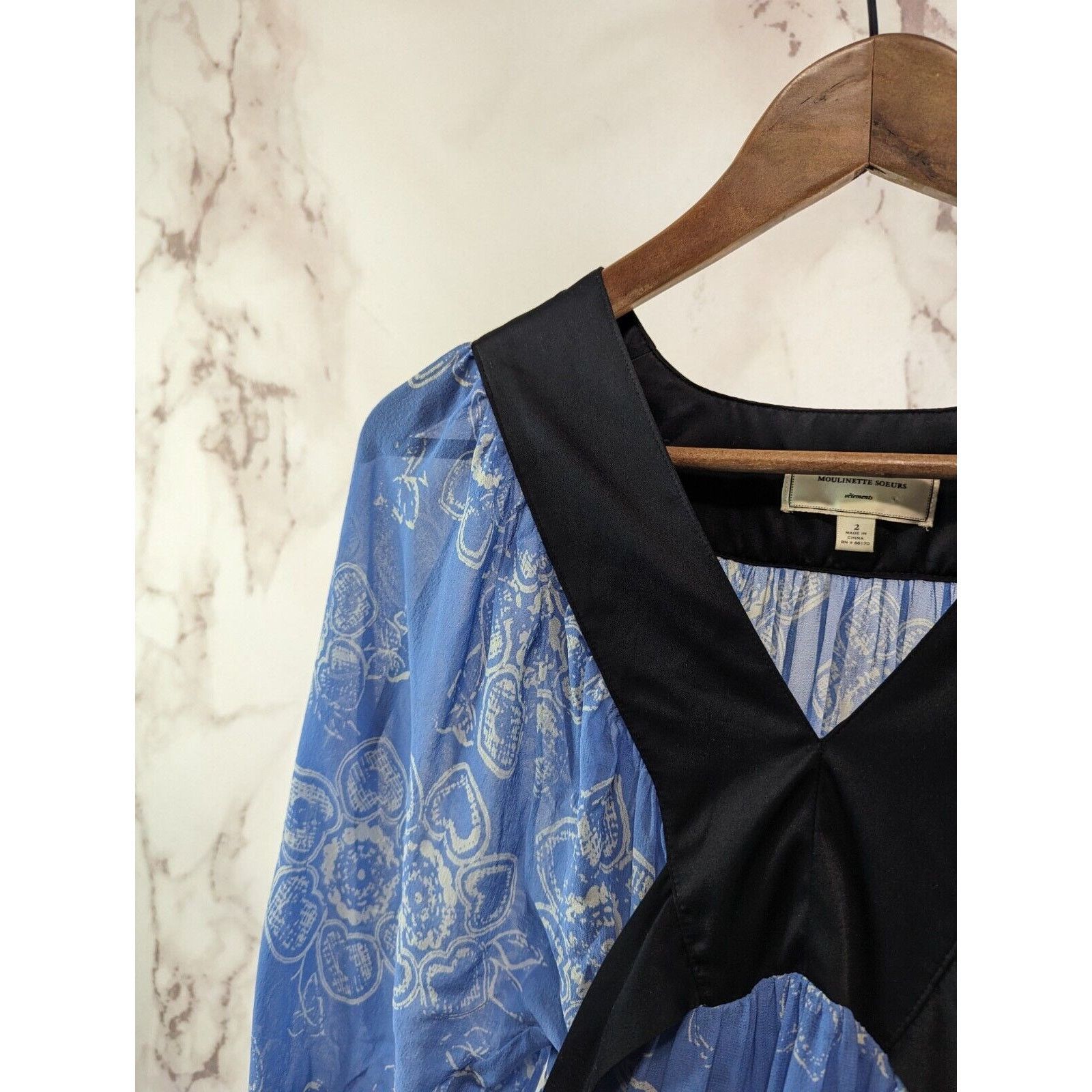 Anthropologie Anthropologie Dress Women XS 2 Blue Silk Moulinette Kimono Size XS / US 0-2 / IT 36-38 - 2 Thumbnail