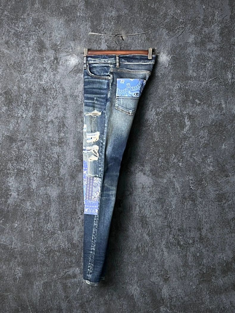 Amiri Amiri Blue stitched jeans 2502-Nextarrow Size US 32 / EU 48 - 7 Thumbnail