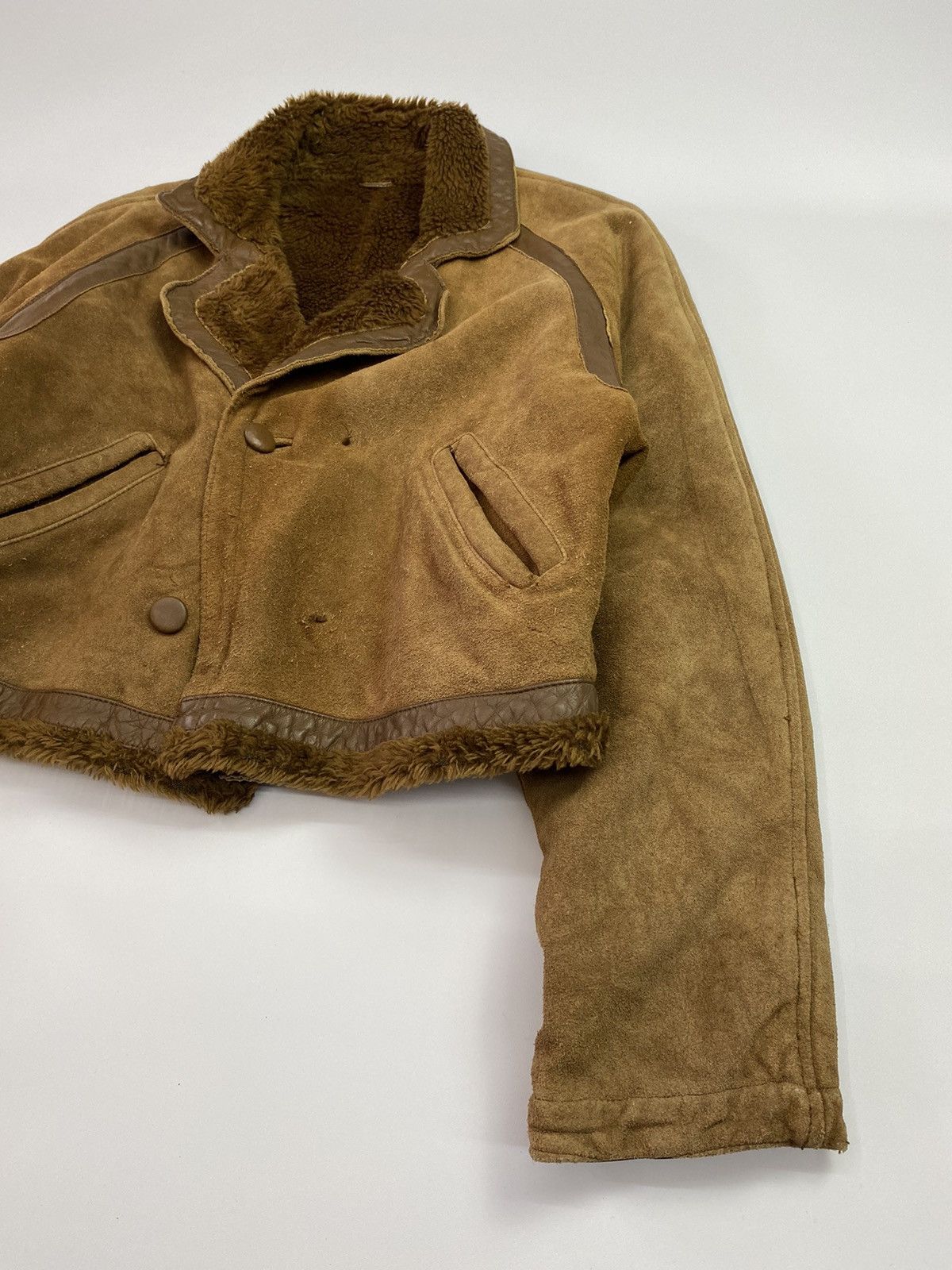 Designer × Vintage Suede leather sherpa jacket gallery seamore Size US M / EU 48-50 / 2 - 2 Thumbnail