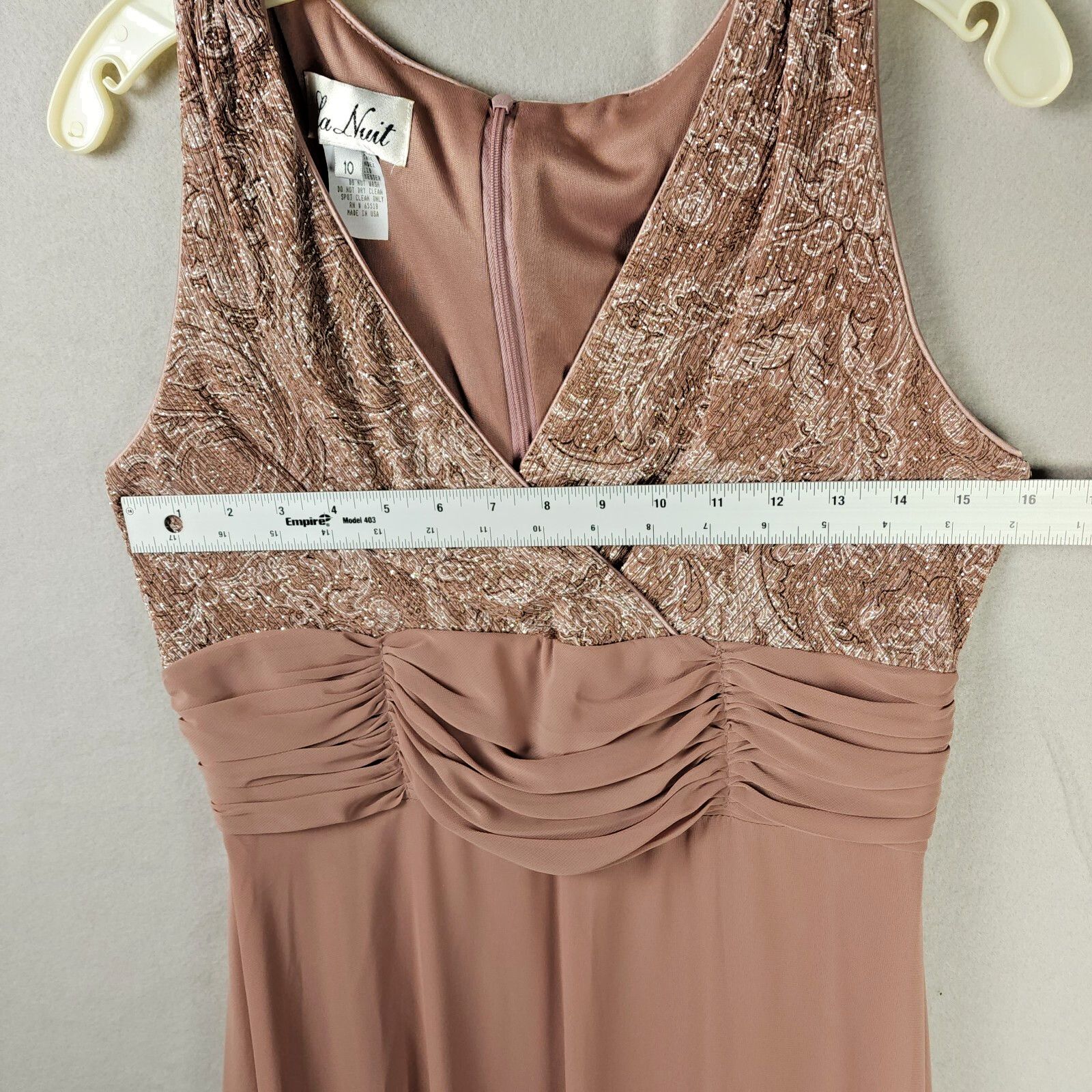 Vintage La Nuit Long Gown-Long Sleeve Jacket- Pink Paisely- Size 10 Size L / US 10 / IT 46 - 4 Thumbnail
