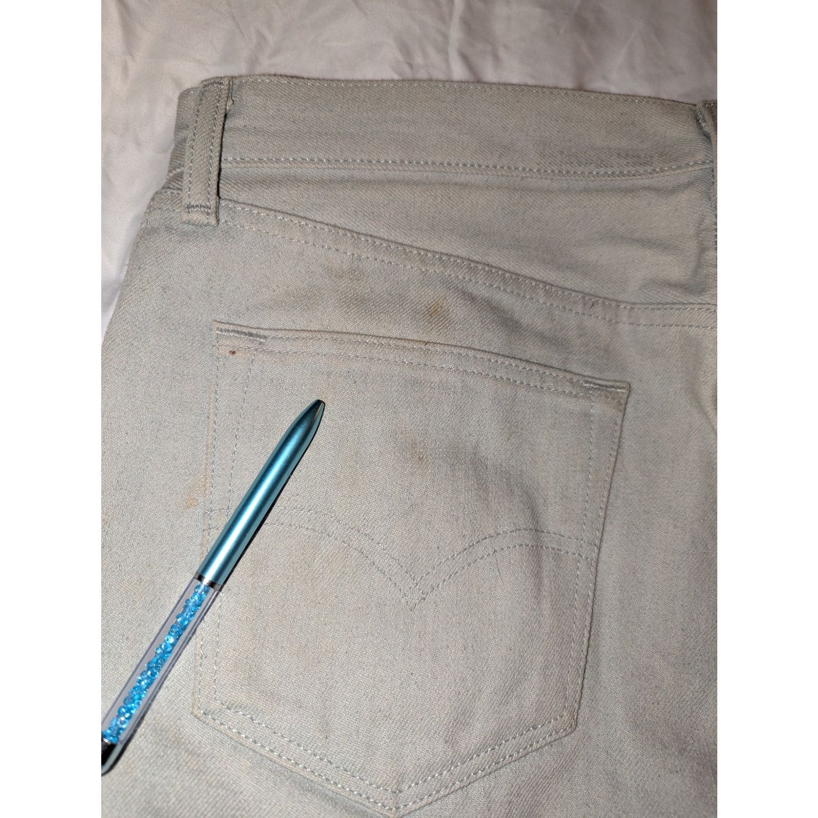 Evisu × Levi's × Seven 7 Levi's 501 Shrink to Fit Raw Denim Jeans 34-32 Light Gray Size US 34 / EU 50 - 4 Thumbnail