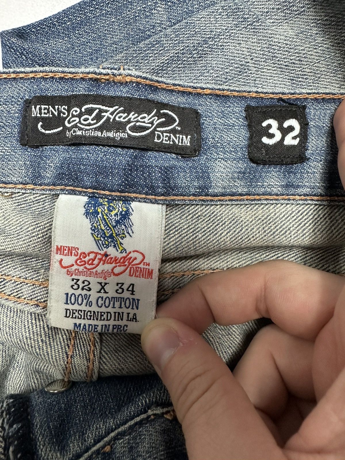 Christian Audigier × Ed Hardy × Vintage Vintage Ed Hardy Embroidered Jeans Size US 32 / EU 48 - 8 Thumbnail