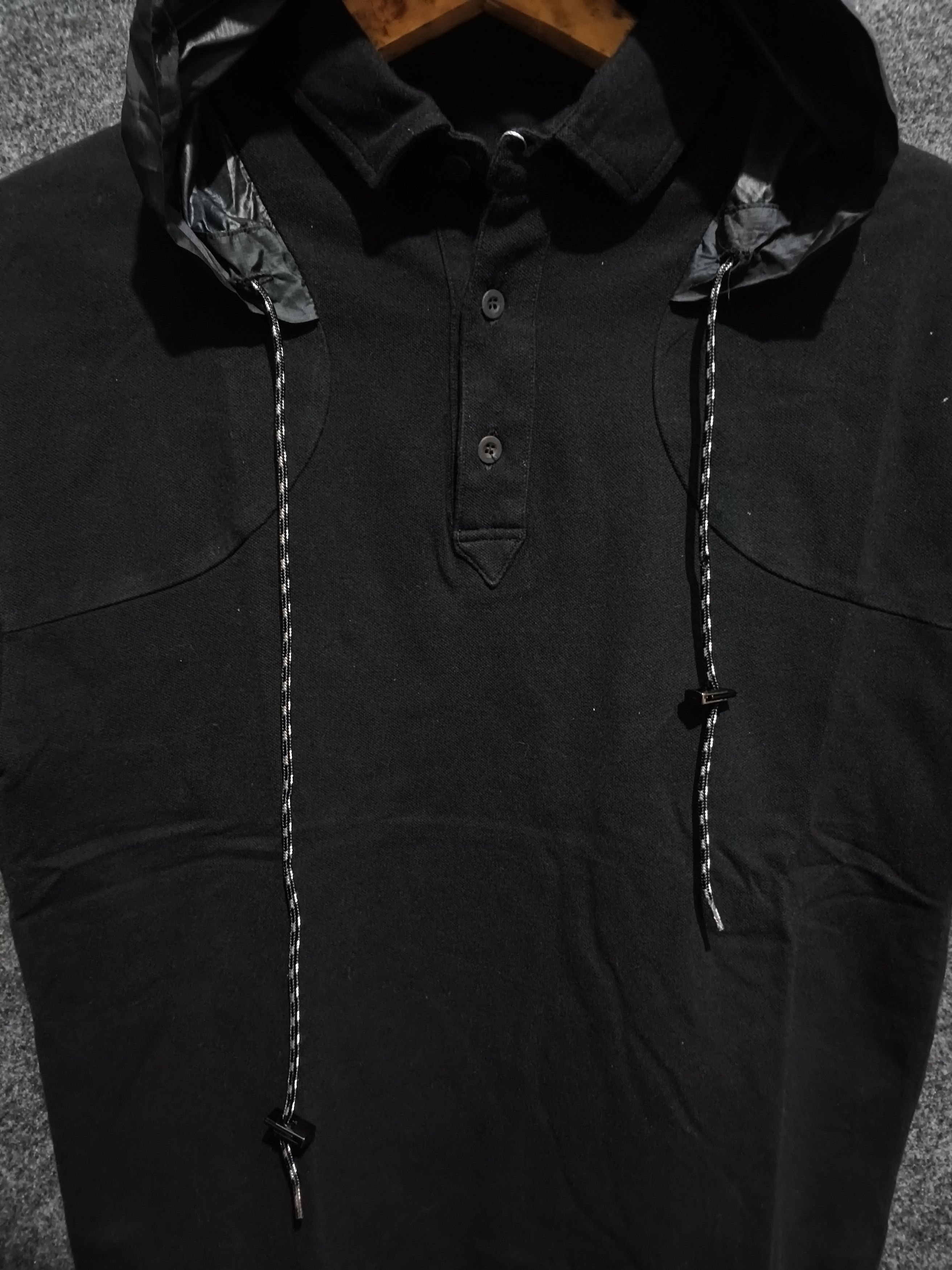 Yoshio Kubo 💥ARCHIVE💥 Yoshio Kubo SS09 Black Hooded Polo Shirt Size US XS / EU 42 / 0 - 5 Thumbnail