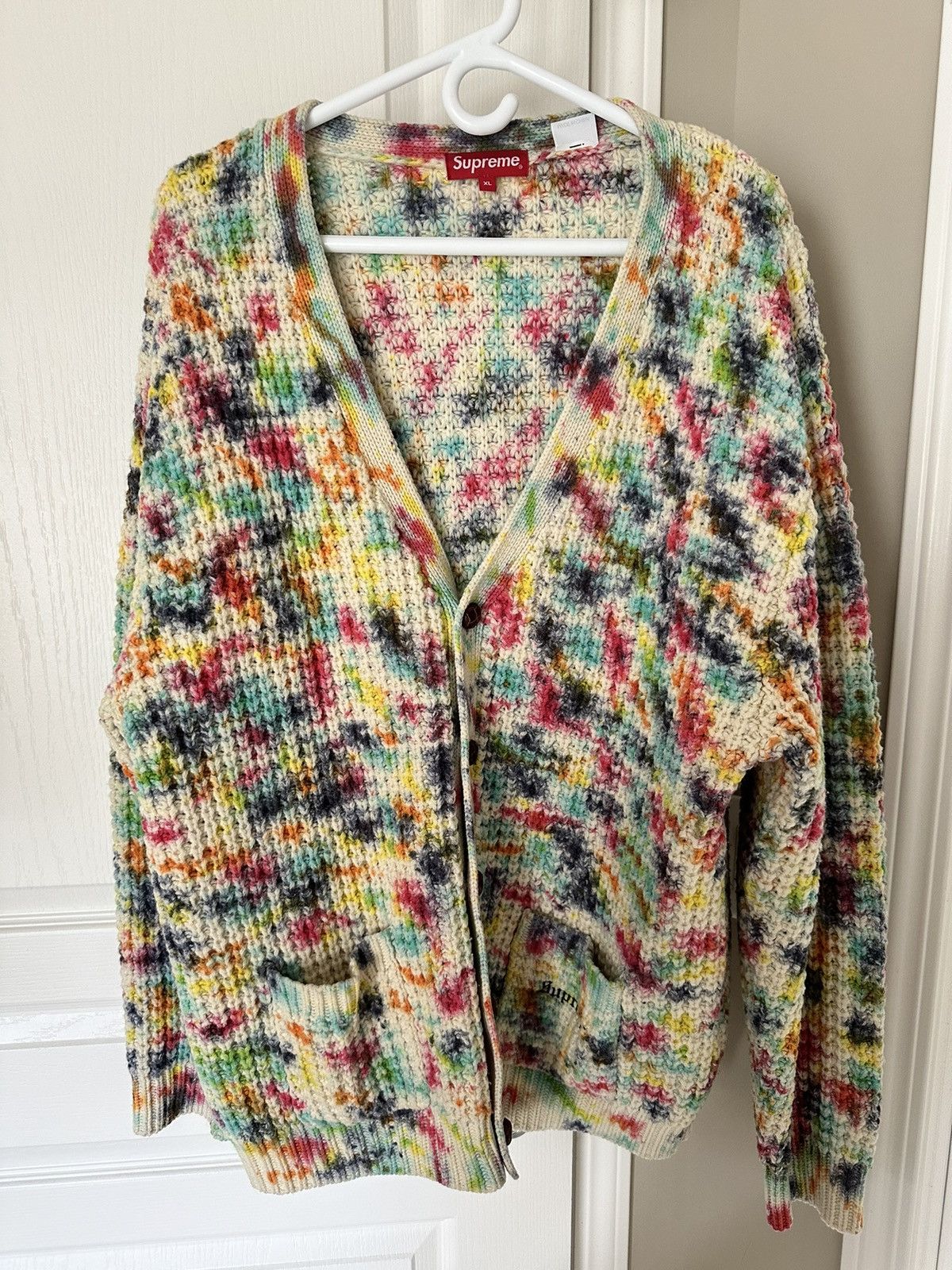 Supreme Supreme Waffle Knit Cardigan Tie Dye | Grailed