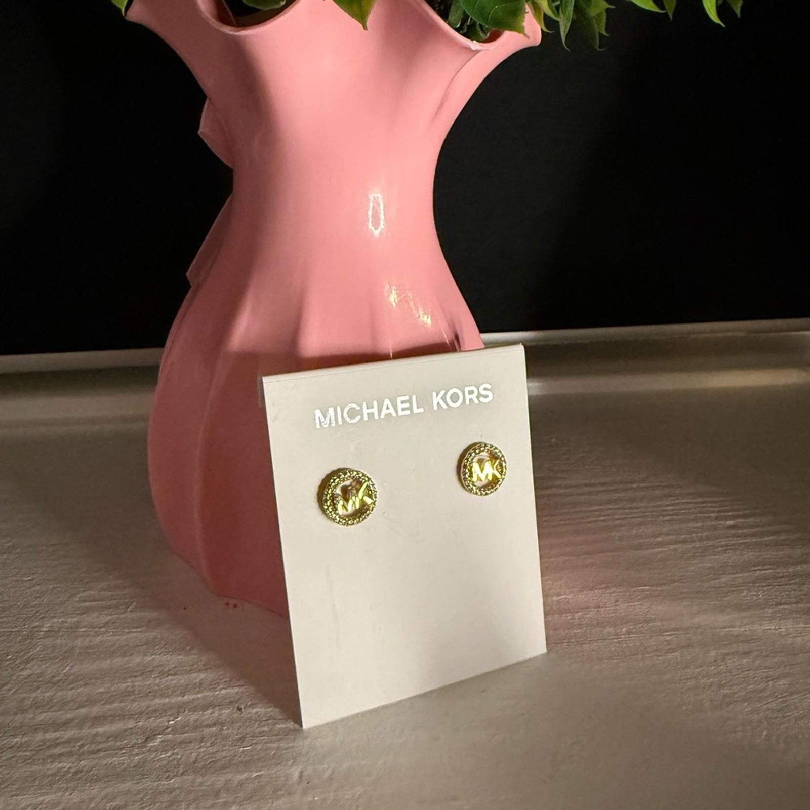 Michael Kors Michael Kors Gold-Tone Logo Stud Earrings NWT Size ONE SIZE - 2 Thumbnail