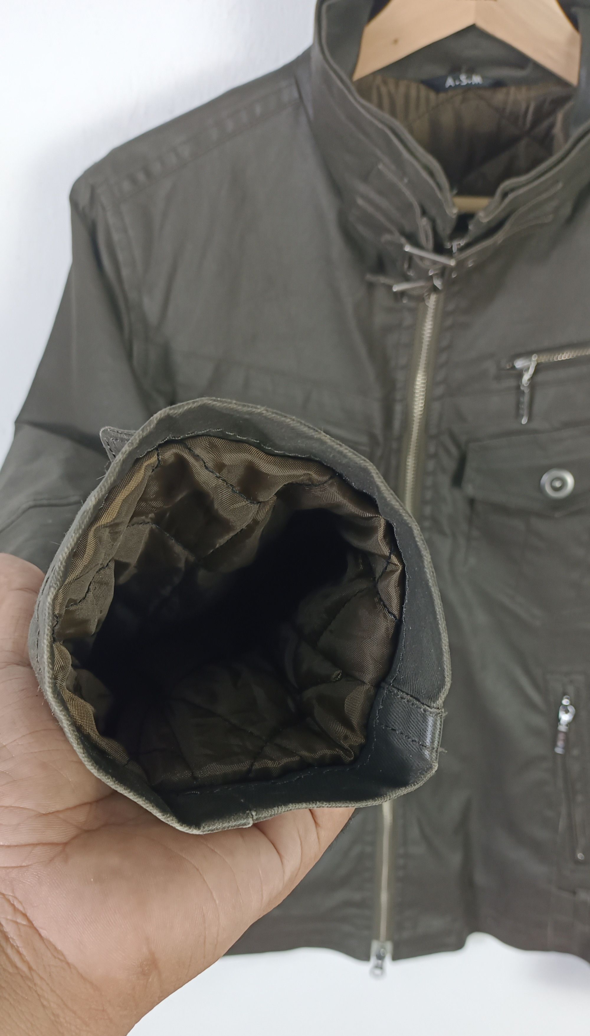 Japanese Brand Atelier Sab Men Wax Jacket Tactical Pocket Size US M / EU 48-50 / 2 - 9 Thumbnail