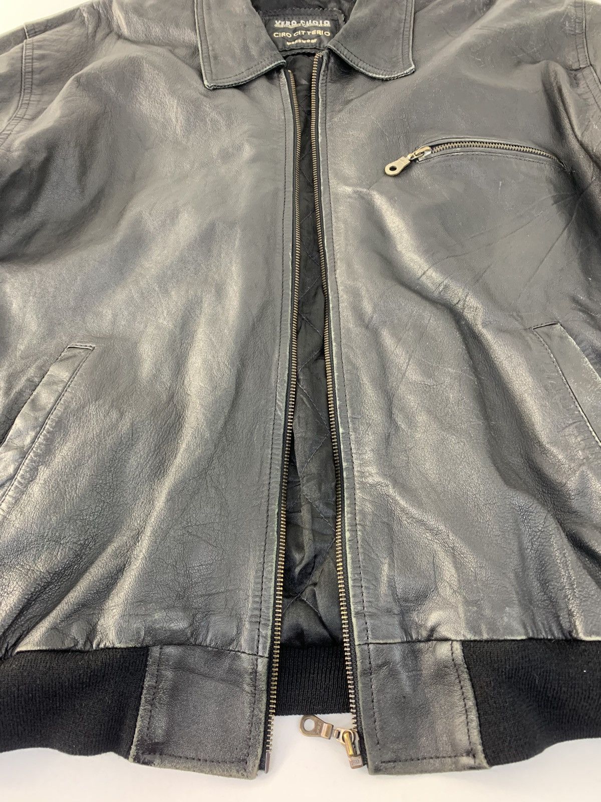 Vintage Vero Cuolo Ciro Citterio Menswear Leather Bomber Padded Size US L / EU 52-54 / 3 - 3 Thumbnail