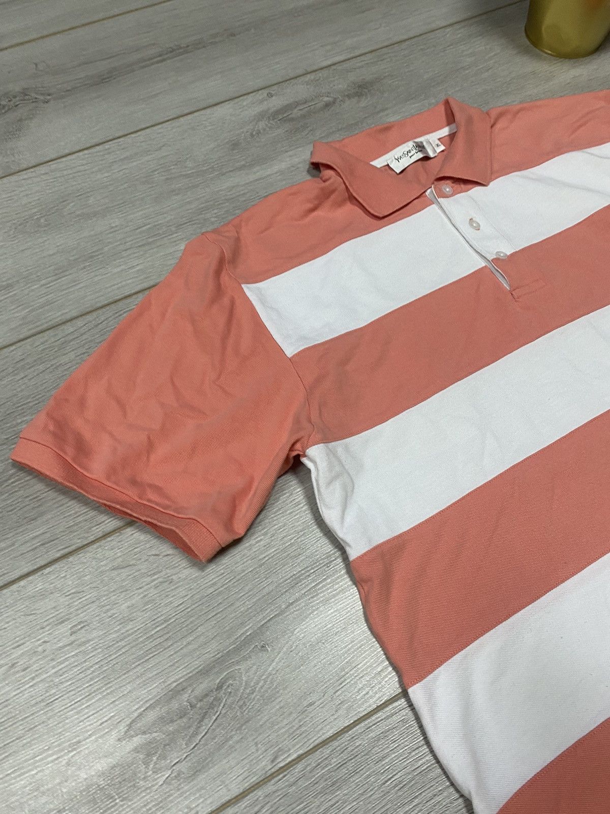 Yves Saint Laurent Yves Saint Laurent vintage striped small logo YSL polo Size US XL / EU 56 / 4 - 4 Thumbnail