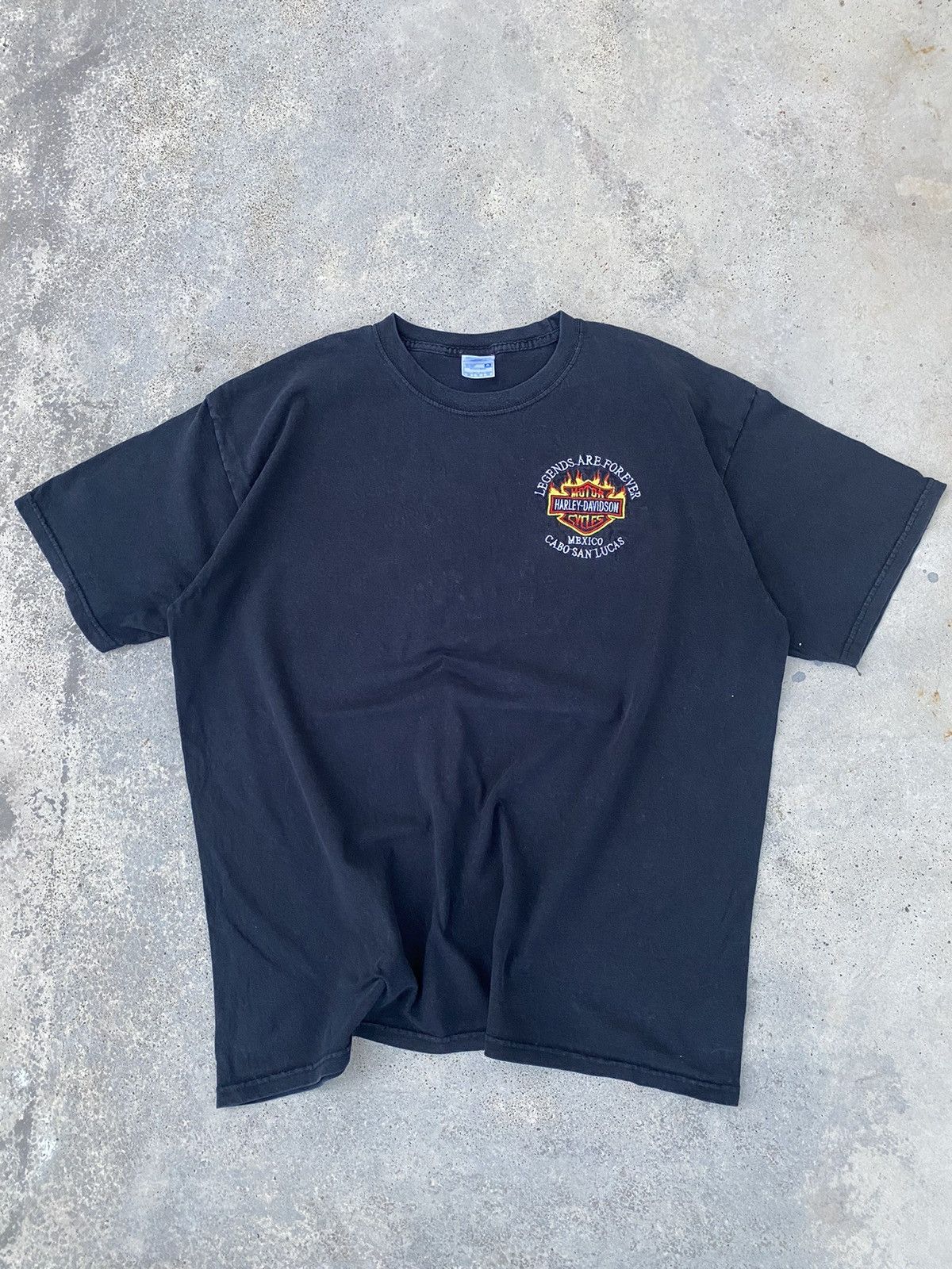 Harley Davidson 2000s Harley Davidson Faded Flame Embroidered Tees Size US XL / EU 56 / 4 - 4 Thumbnail