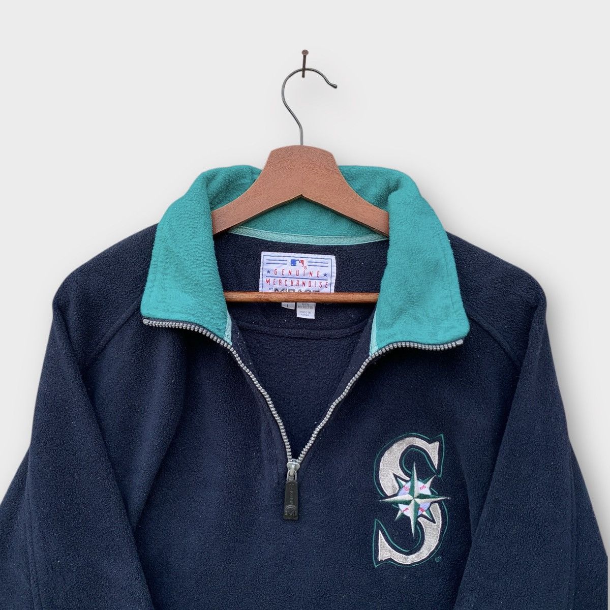 MLB VINTAGE MLB SEATTLE MARINERS FLEECE JACKET HALF ZIPPER Size US L / EU 52-54 / 3 - 3 Thumbnail