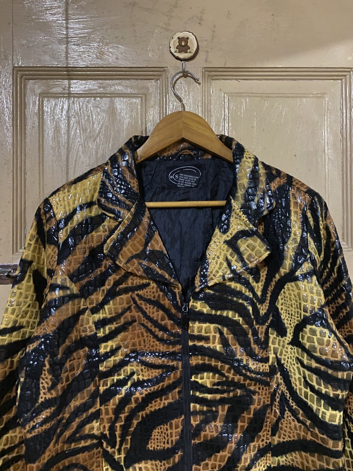 Designer × If Six Was Nine Vintage Selene Sport Tiger Print Faux Snakeskin Jacket Size XL / US 12-14 / IT 48-50 - 6 Thumbnail