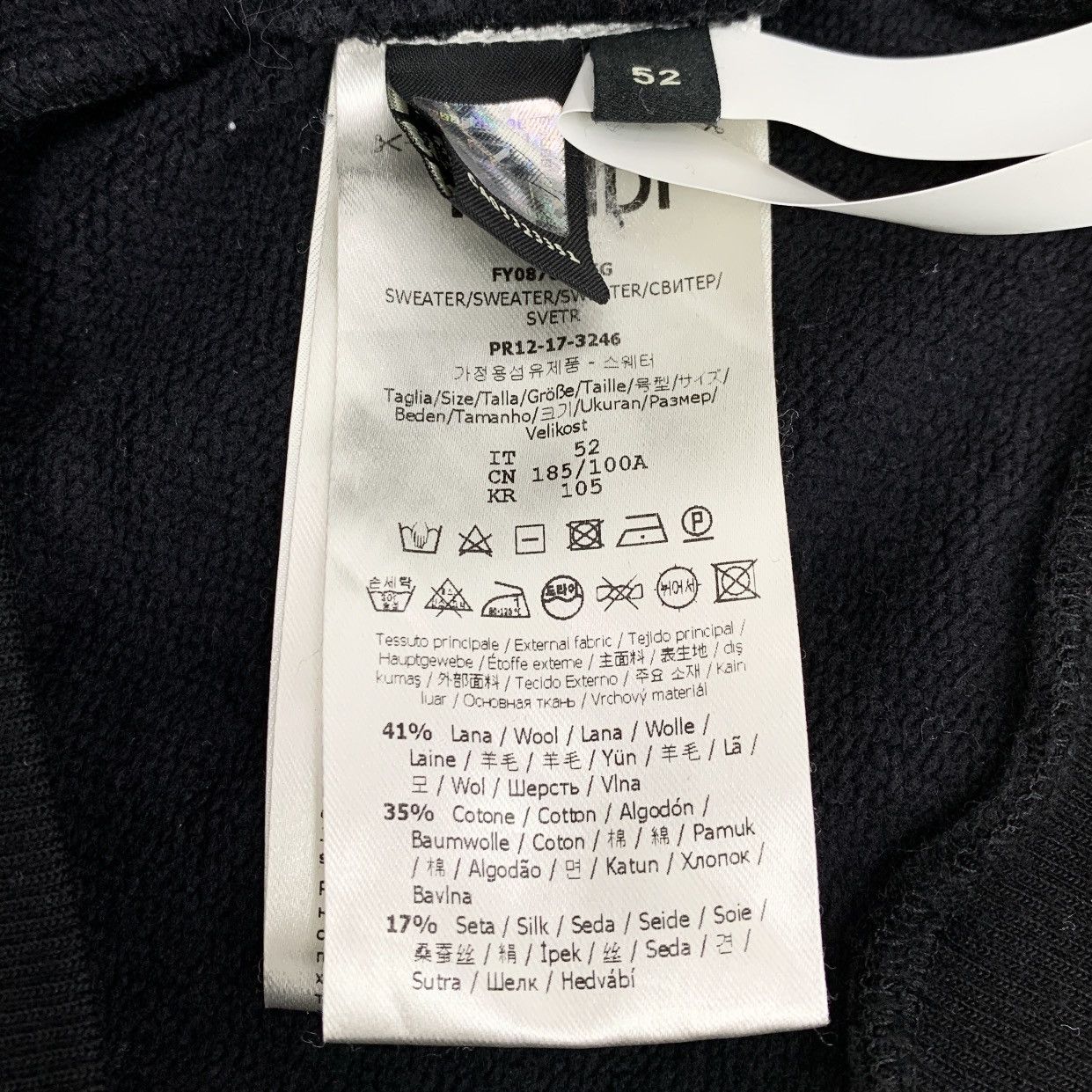 Fendi Fendi Black Side Logo Letter Hooded Sweatshirt K26WX Size L / US 10 / IT 46 - 7 Thumbnail