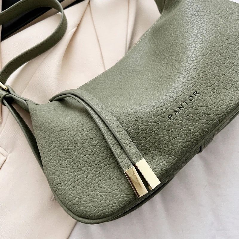 Vintage Retro Green PU Leather Crossbody Bag Size ONE SIZE - 7 Thumbnail