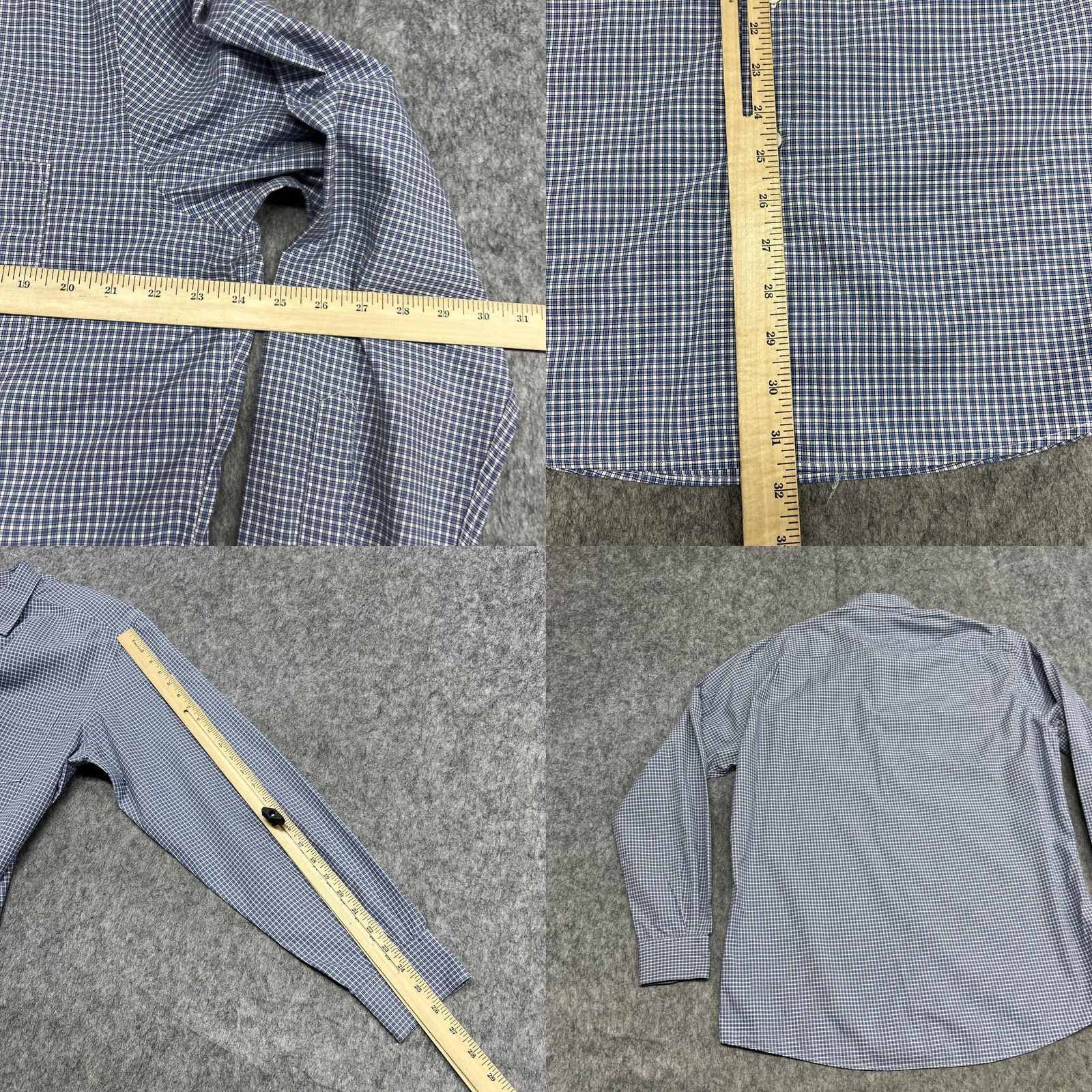 Ermenegildo Zegna Ermenegildo Zegna Shirt Mens XL Blue Check Traveller Long Sleeve Dress Turkey Size 46R - 8 Thumbnail