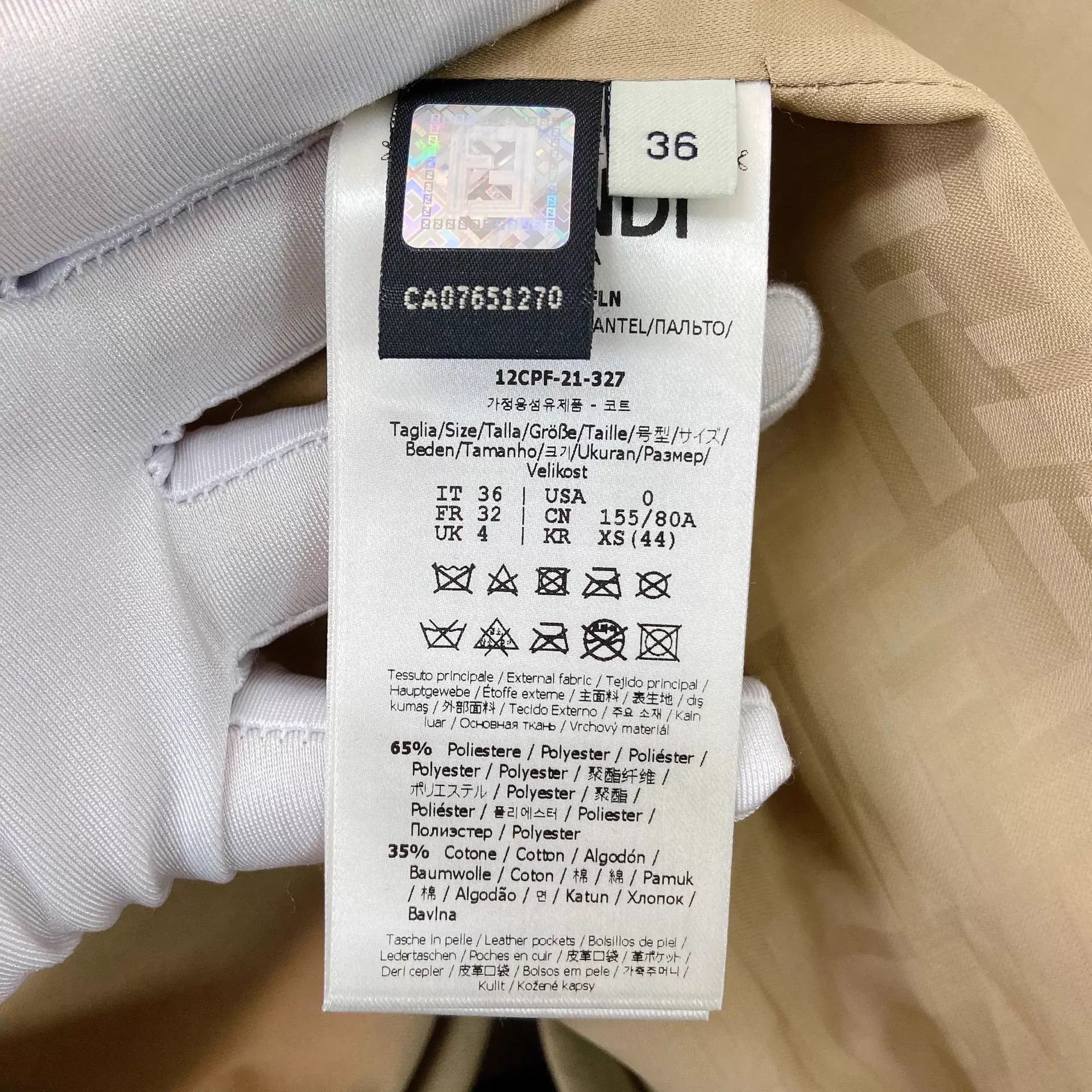 Fendi Fendi beige overcoat 36 Size XS / US 0-2 / IT 36-38 - 8 Thumbnail