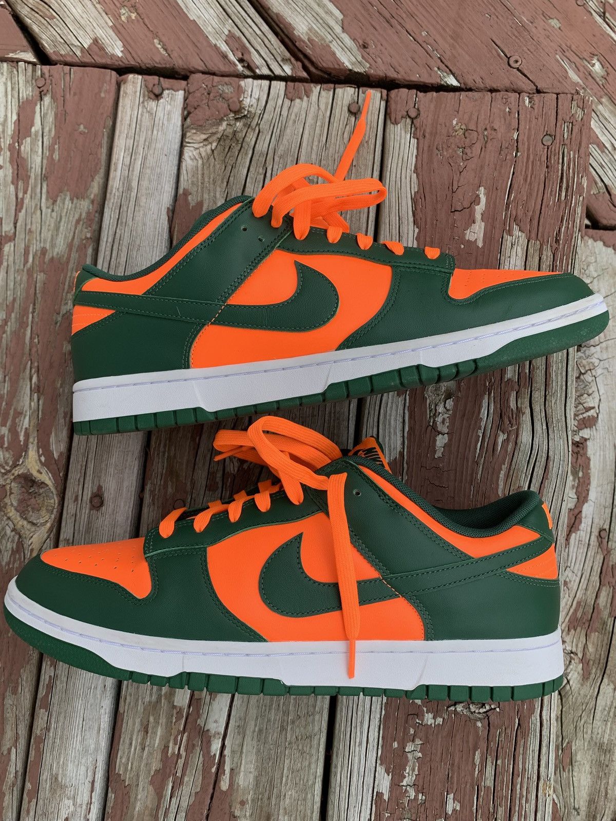 Nike Nike “Miami Hurricanes” Dunks Size US 12 / EU 45 - 1 Thumbnail