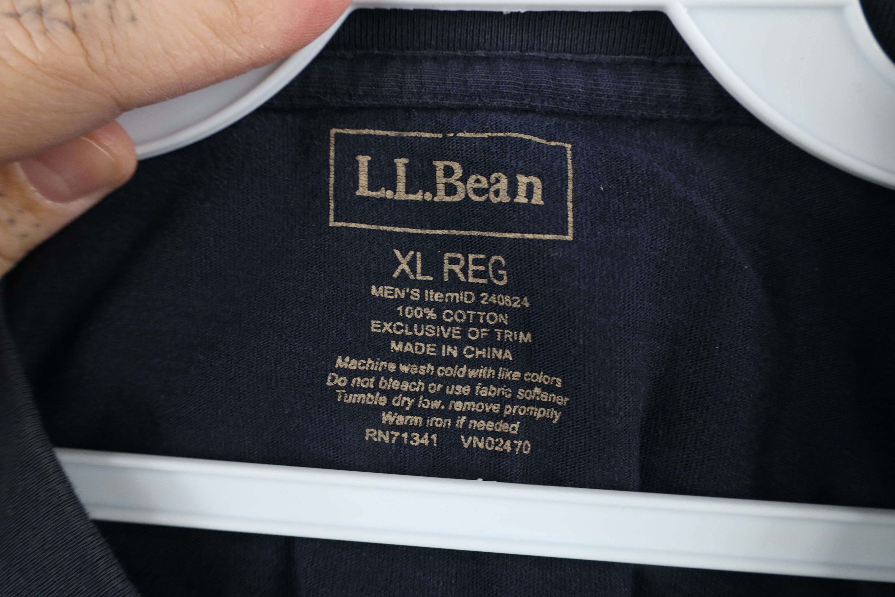 L.L. Bean × Vintage Vintage LL Bean Blank Heavyweight Pocket T-Shirt Blue Cotton Size US XL / EU 56 / 4 - 7 Thumbnail