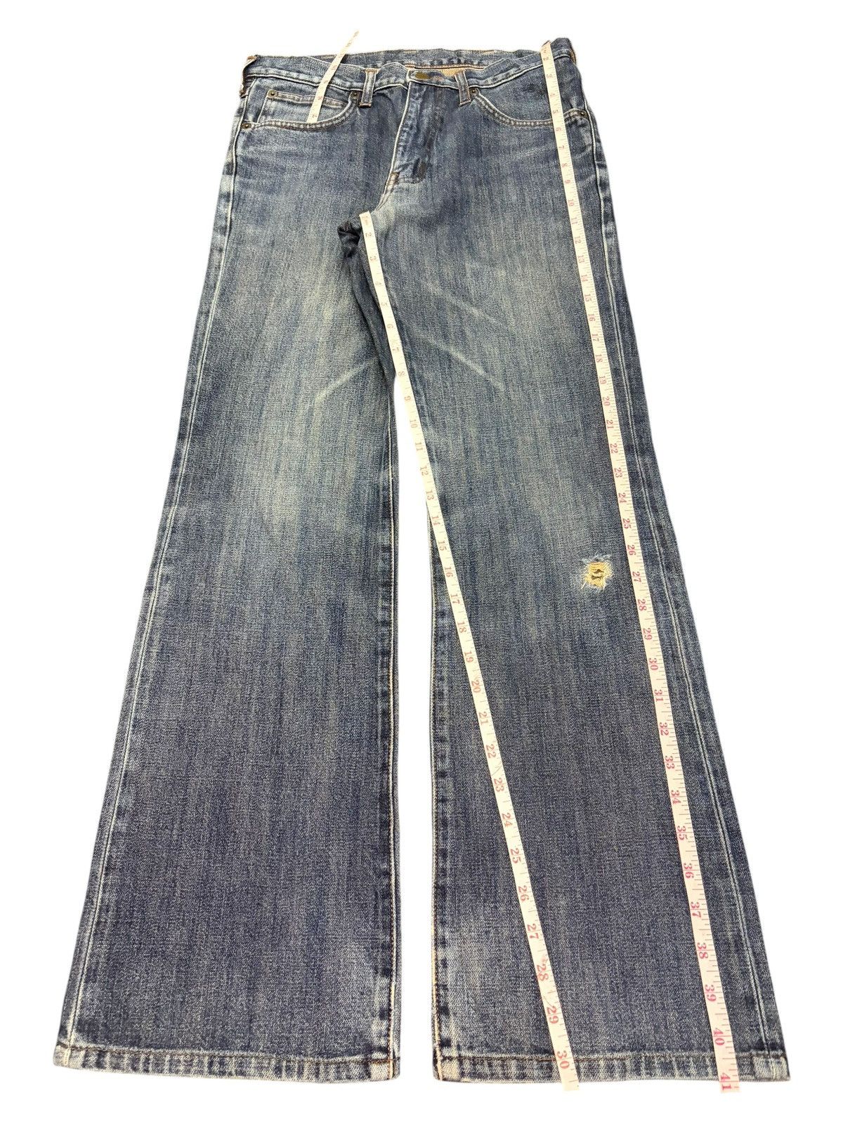 Wrangler Vintage Wrangler Rusty Wash Distress Flare Jeans Size US 30 / EU 46 - 7 Thumbnail