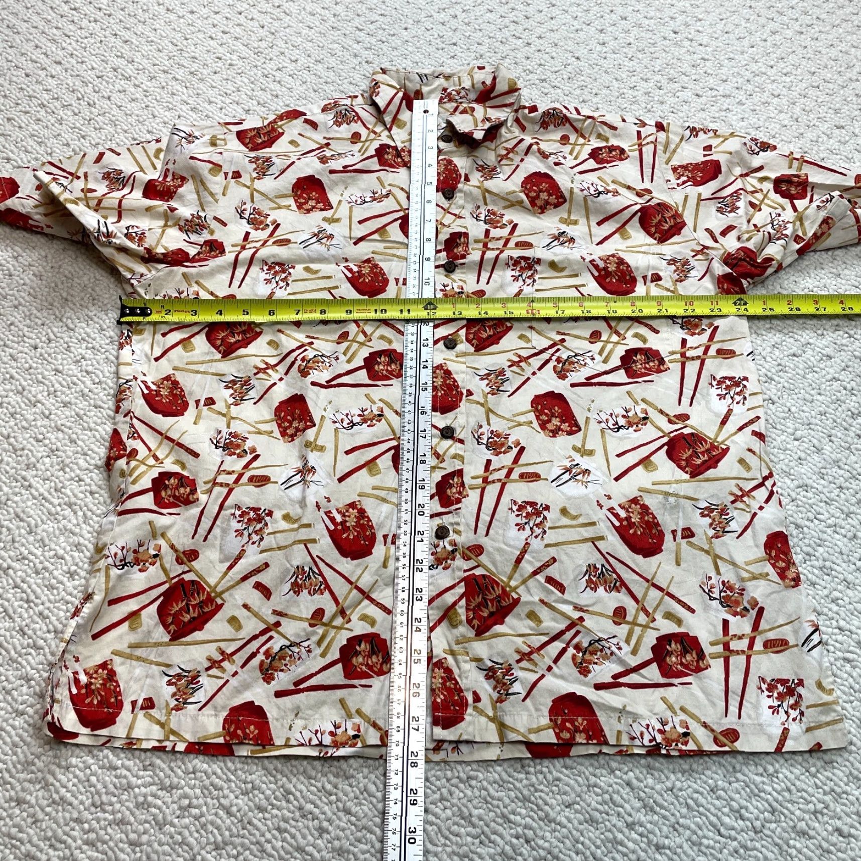 Vintage Full Moon Hawaii Shirt Mens L Beige Short Sleeve Hawaiian Japan Chopsticks Casual Size US L / EU 52-54 / 3 - 3 Thumbnail