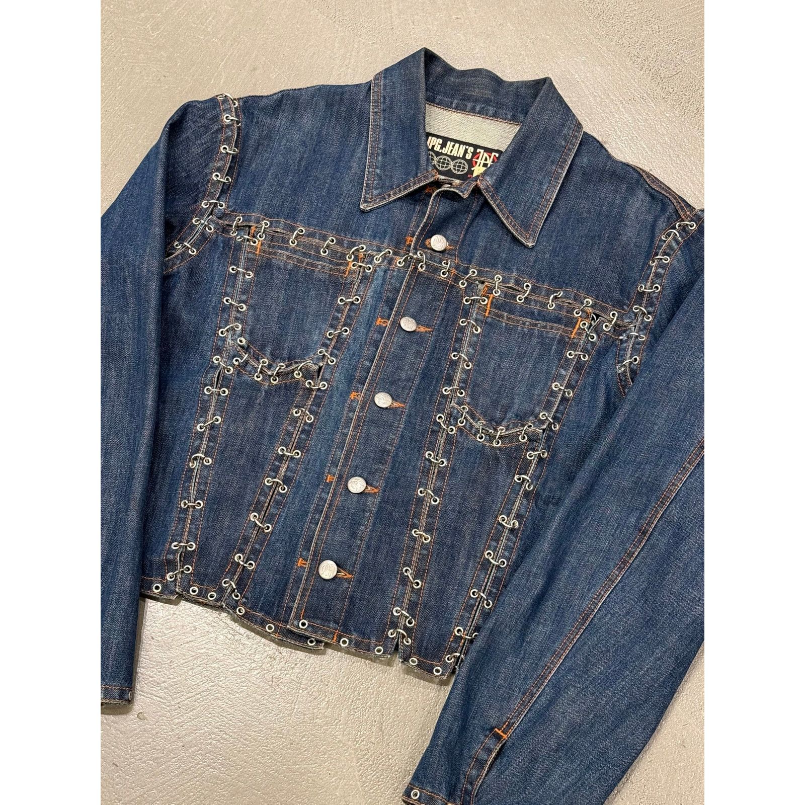 Jean Paul Gaultier 2000s Jean Paul Gaultier pierced patchwork denim jacket Size US L / EU 52-54 / 3 - 2 Thumbnail