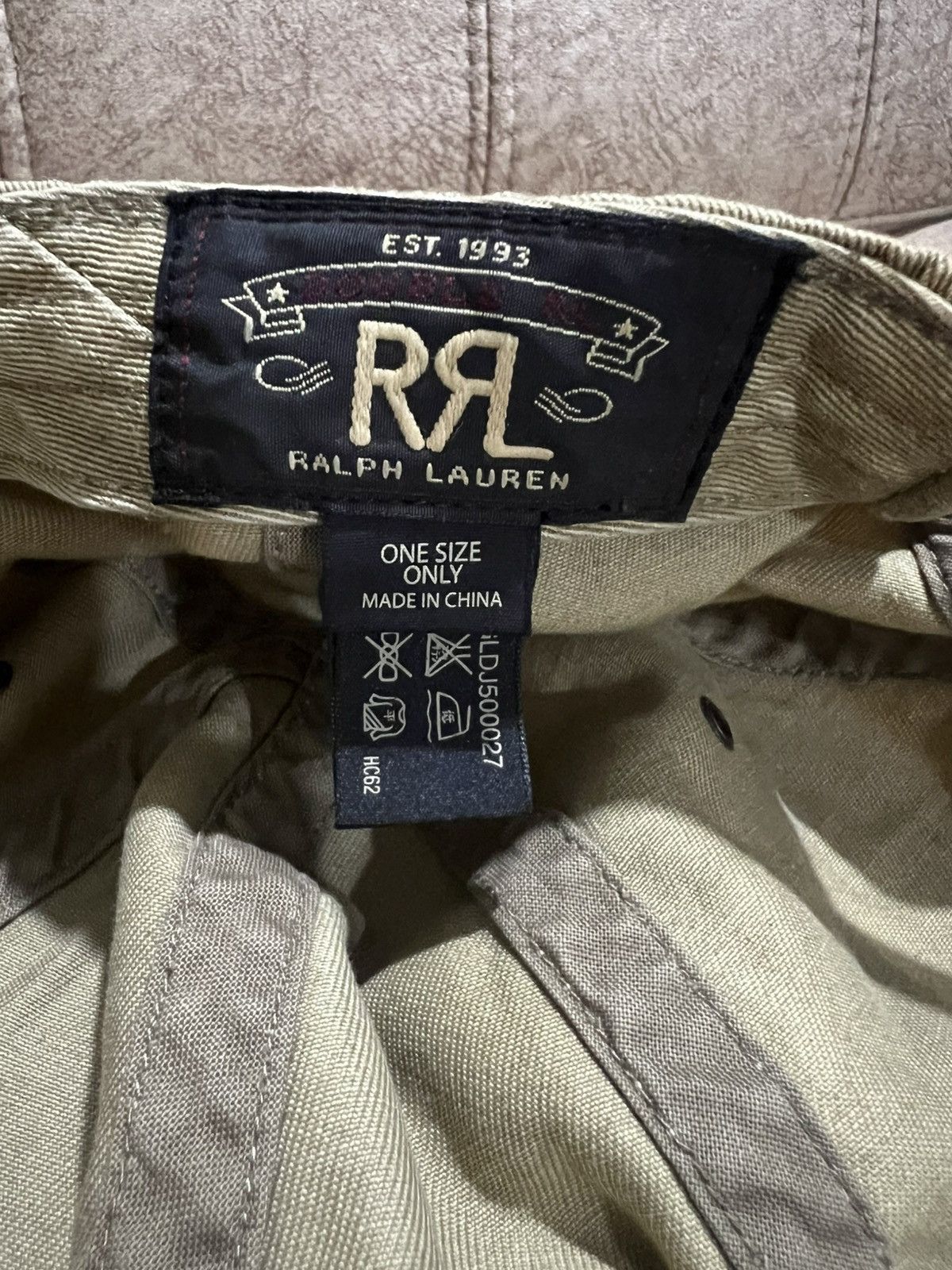 RRL Ralph Lauren Vintage RRL Double RL Patches Canvas Leather Adjustable Cap Size ONE SIZE - 9 Thumbnail