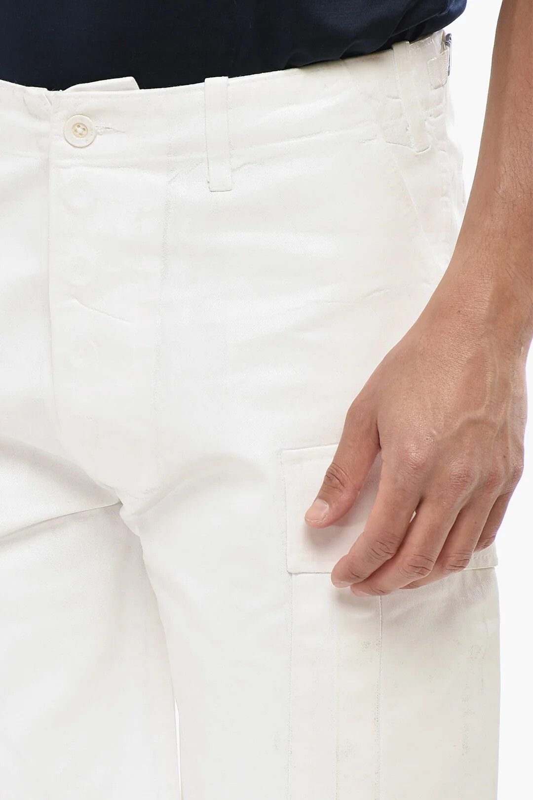Gallery Dept. og1mm0426 Coated Cotton Cargo Short in White Size US 31 - 3 Thumbnail