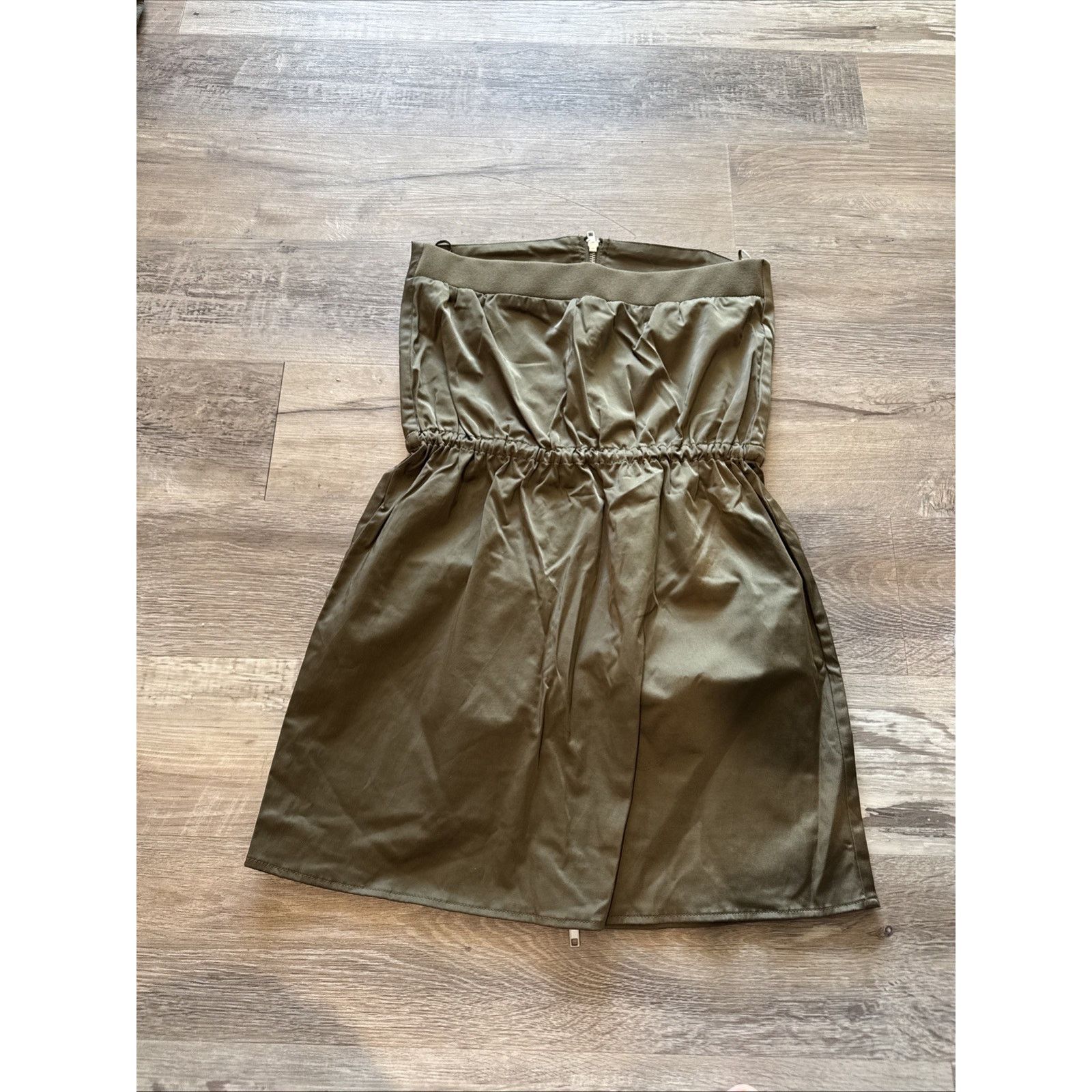 Zara NWT Zara Size S Dark Khaki Strapless Dress Brand New Size S / US 4 / IT 40 - 8 Thumbnail