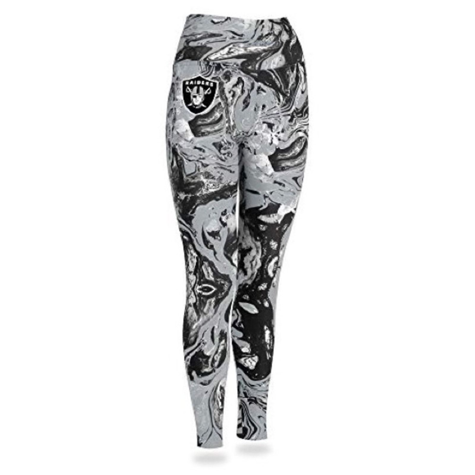 Zubaz ZUBAZ NFL WOMEN'S OAKLAND RAIDERS TEAM SWIRL LEGGINGS NWT Size 25" / US 0 / IT 36 - 1 Thumbnail