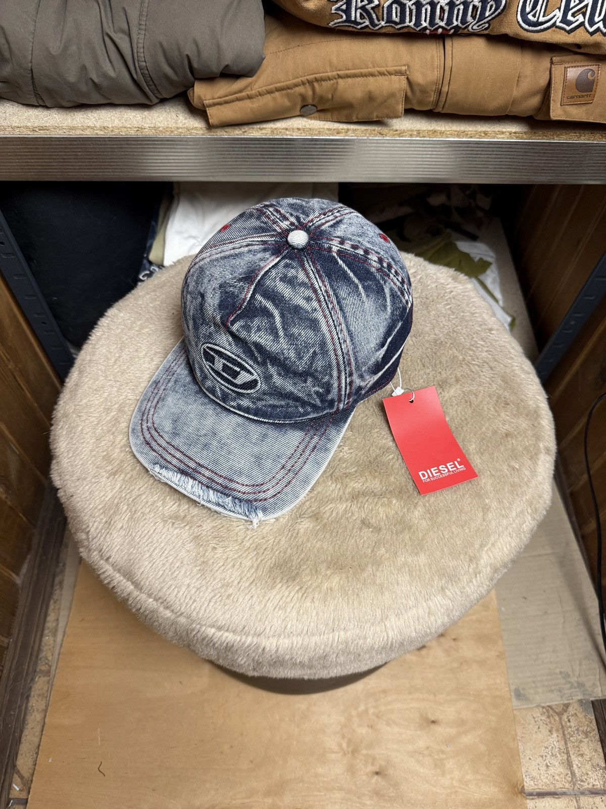 Diesel Avant Garde Diesel D Logo Distressed Washed Denim Cap Size ONE SIZE - 1 Thumbnail
