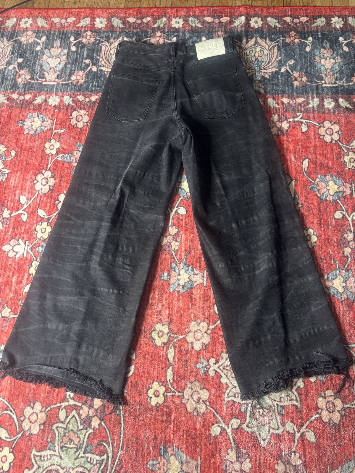 Maison Margiela MM6 Maison Margiela Black Washed Denim Jeans Wide Leg 2023 Size US 30 / EU 46 - 3 Thumbnail