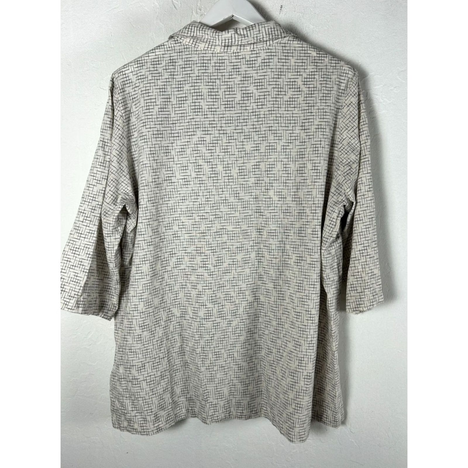 Vintage Marketplace Handwork of India Womens Cotton Pintuck Button Down Tunic Top 2X Size XXL / US 16-18 / IT 52-54 - 3 Thumbnail