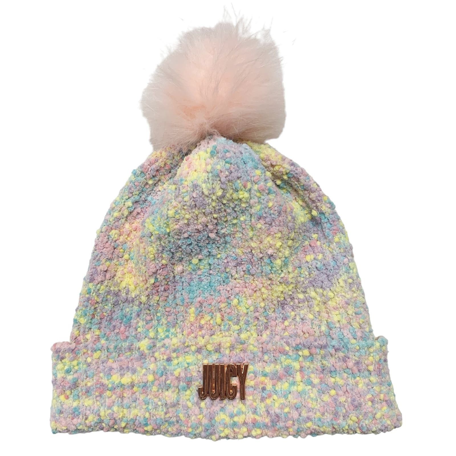 Juicy Couture Juicy Couture Womens OS Pastel Colorful Pom Pom Beanie Size ONE SIZE - 2 Thumbnail