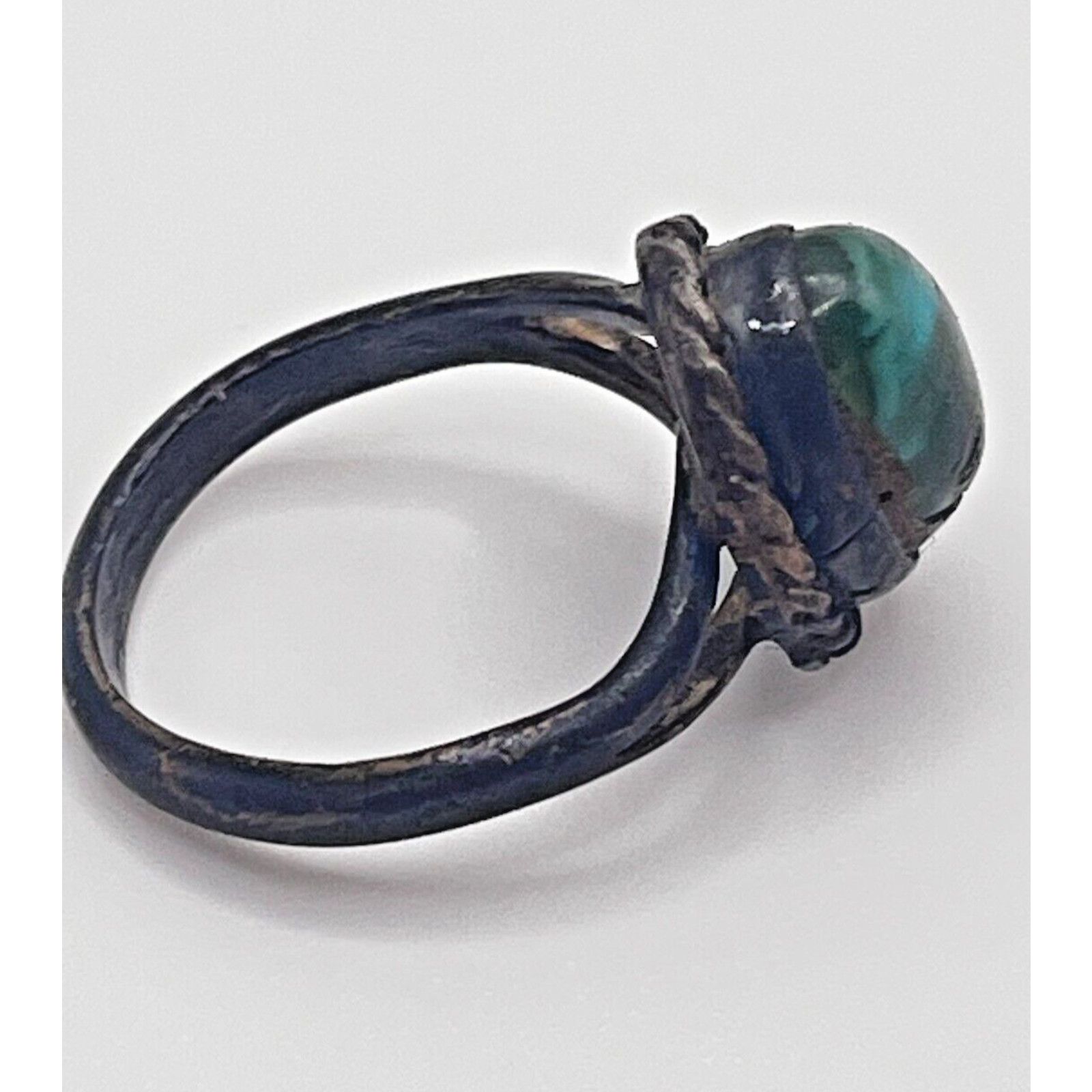 The Unbranded Brand Navajo Kingsman Silver Blend Turquoise Ring Sz: 5.50 Size ONE SIZE - 5 Thumbnail