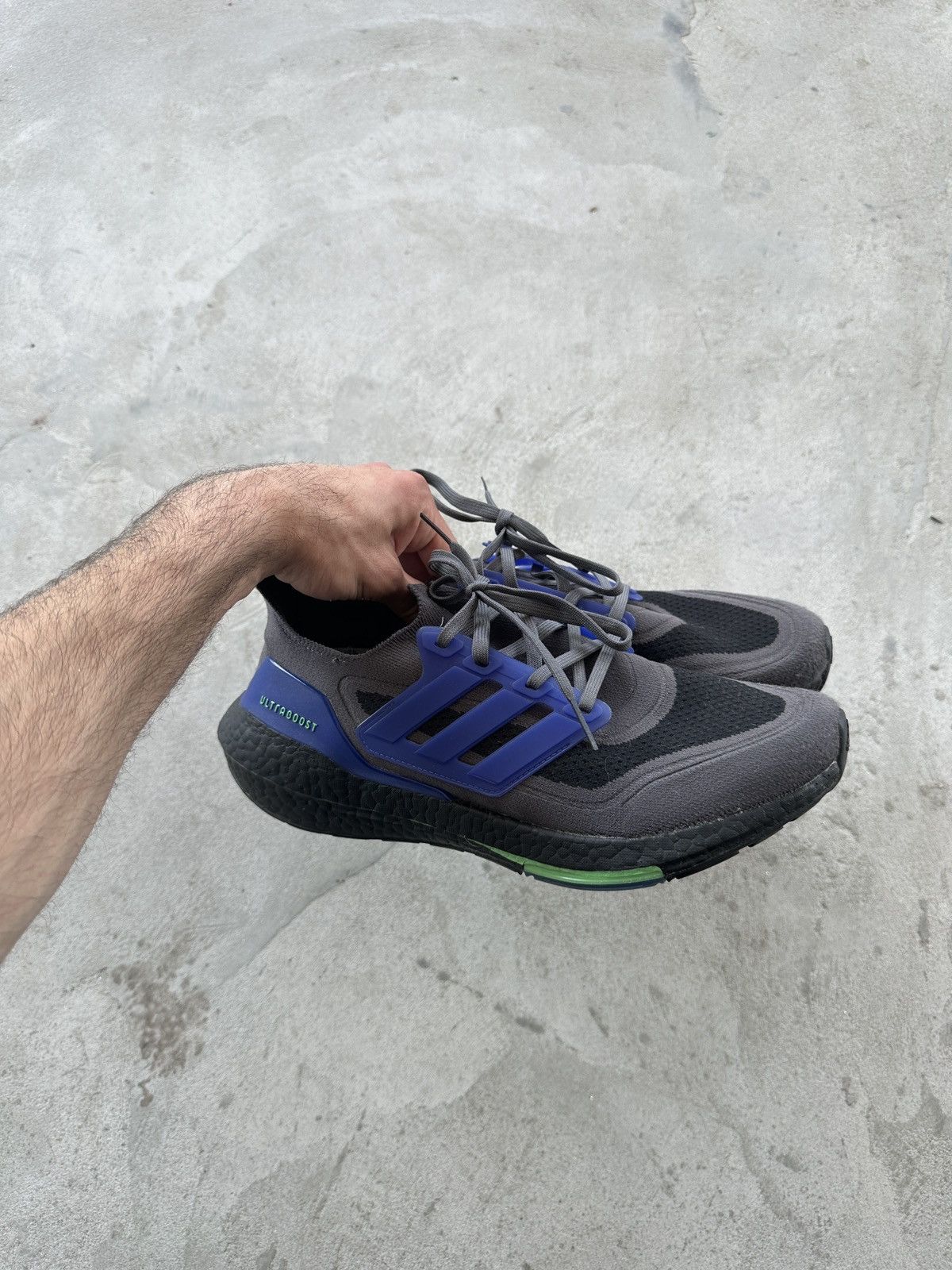 Adidas Adidas UltraBoost 21 Grey and Blue Men’s US10 Size US 10 / EU 43 - 4 Thumbnail
