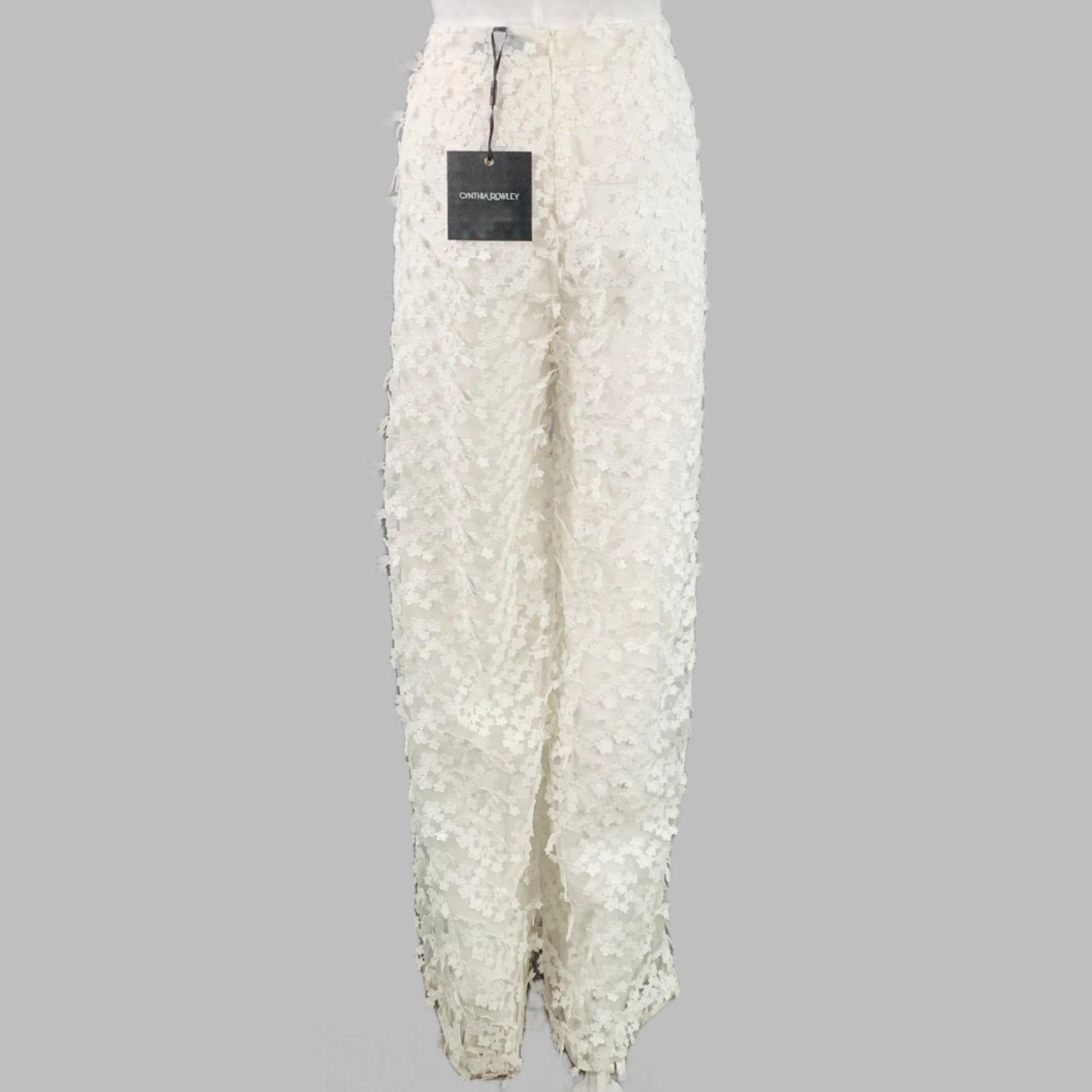 Cynthia Rowley CYNTHIA ROWLEY M White Polyester Lace Peak Lapel Pantsuit Size M / US 6-8 / IT 42-44 - 6 Thumbnail